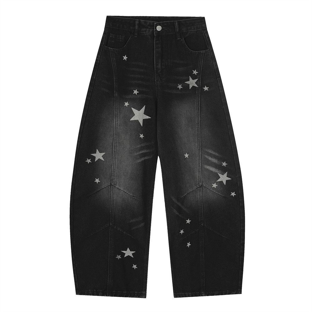Jean Men's star loose punk washed distressed scimitar jeans Size US 32 / EU 48 - 1 Thumbnail