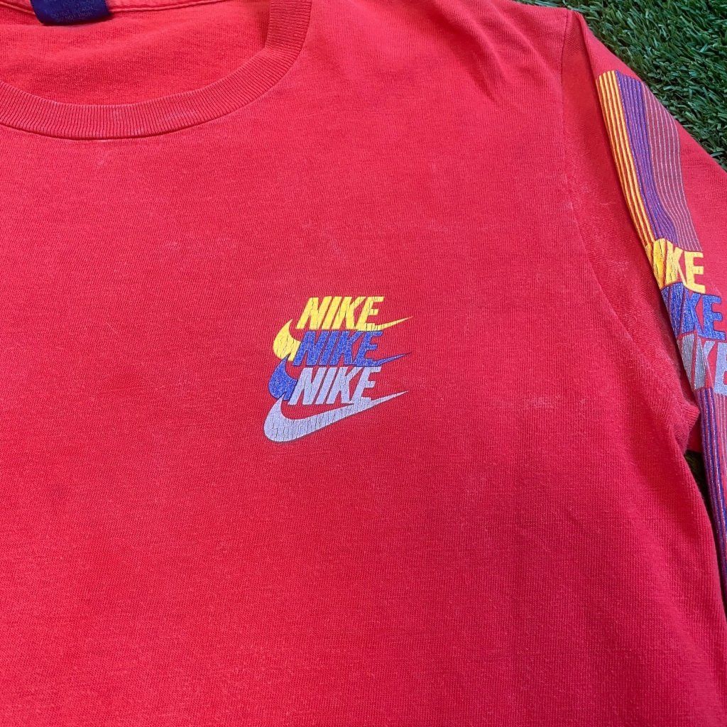 Nike Vintage Nike 1985 Triple Swoosh Red Long Sleeve Size US S / EU 44-46 / 1 - 3 Thumbnail