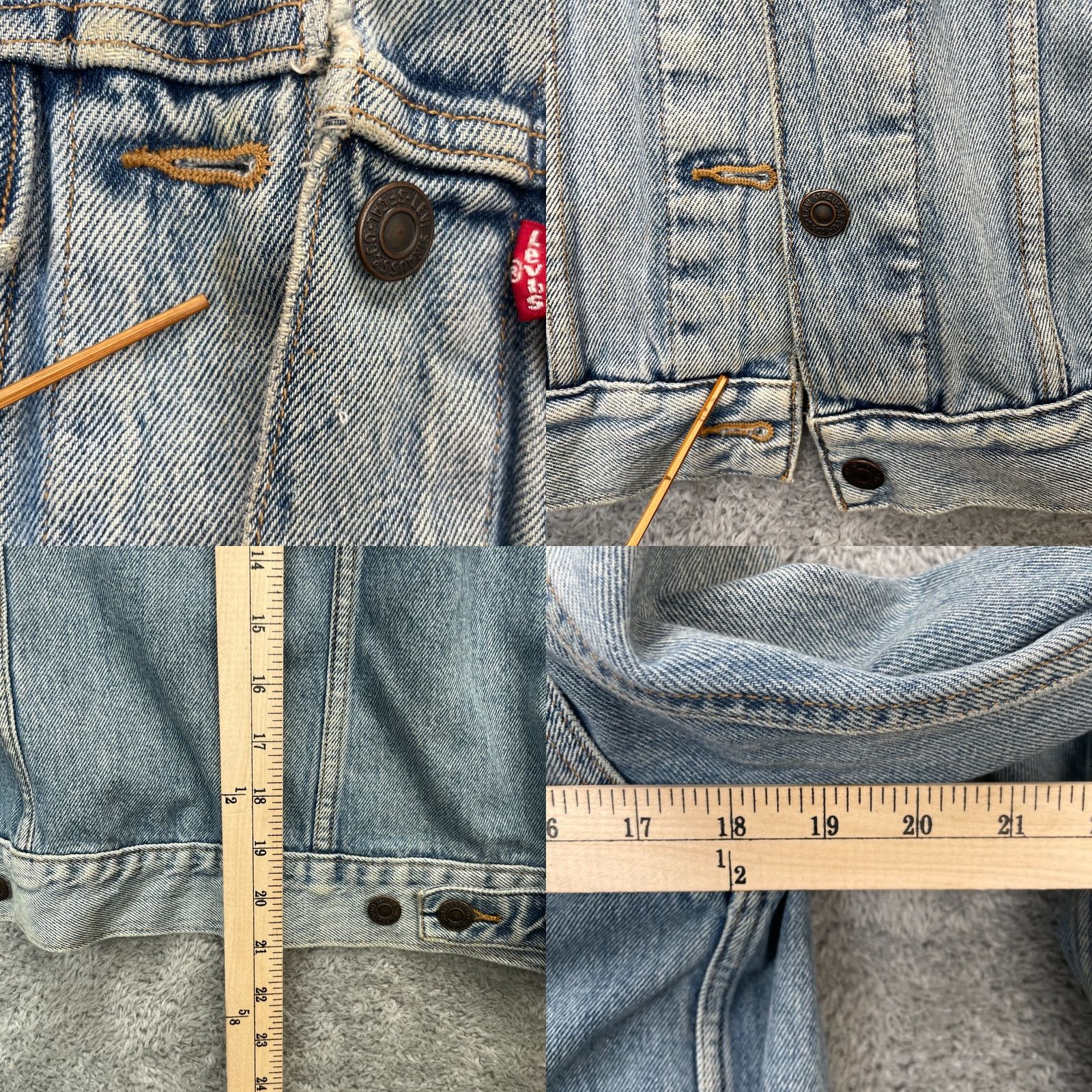Levi's VINTAGE Levi's Jacket Womens Small Blue Embroidered Trucker Denim American Bee Boho Rare Size S / US 4 / IT 40 - 8 Thumbnail
