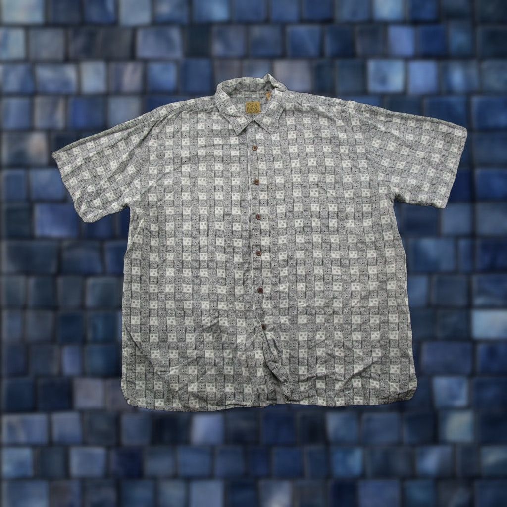 Jos. A. Bank Jos. A Bank Button-Up Shirt 2XL Silk Geometric Print Multicolor Hawaiian 100% Silk Button-Down Short Sleeve Mens Size US XXL / EU 58 / 5 - 1 Thumbnail