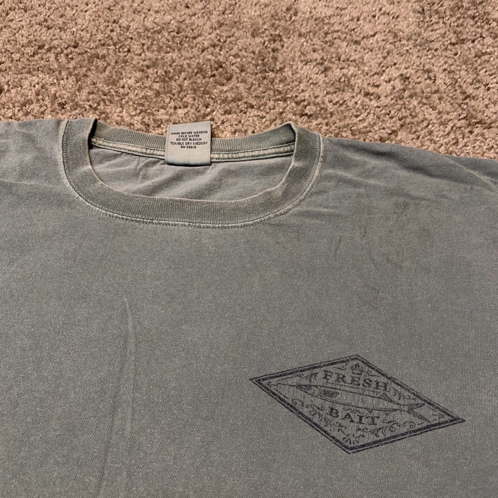 Anvil VINTAGE 90s Yellowfin Tuna Stamp Fishing Bait Nature Fish Green T-Shirt XL Size US XL / EU 56 / 4 - 4 Thumbnail