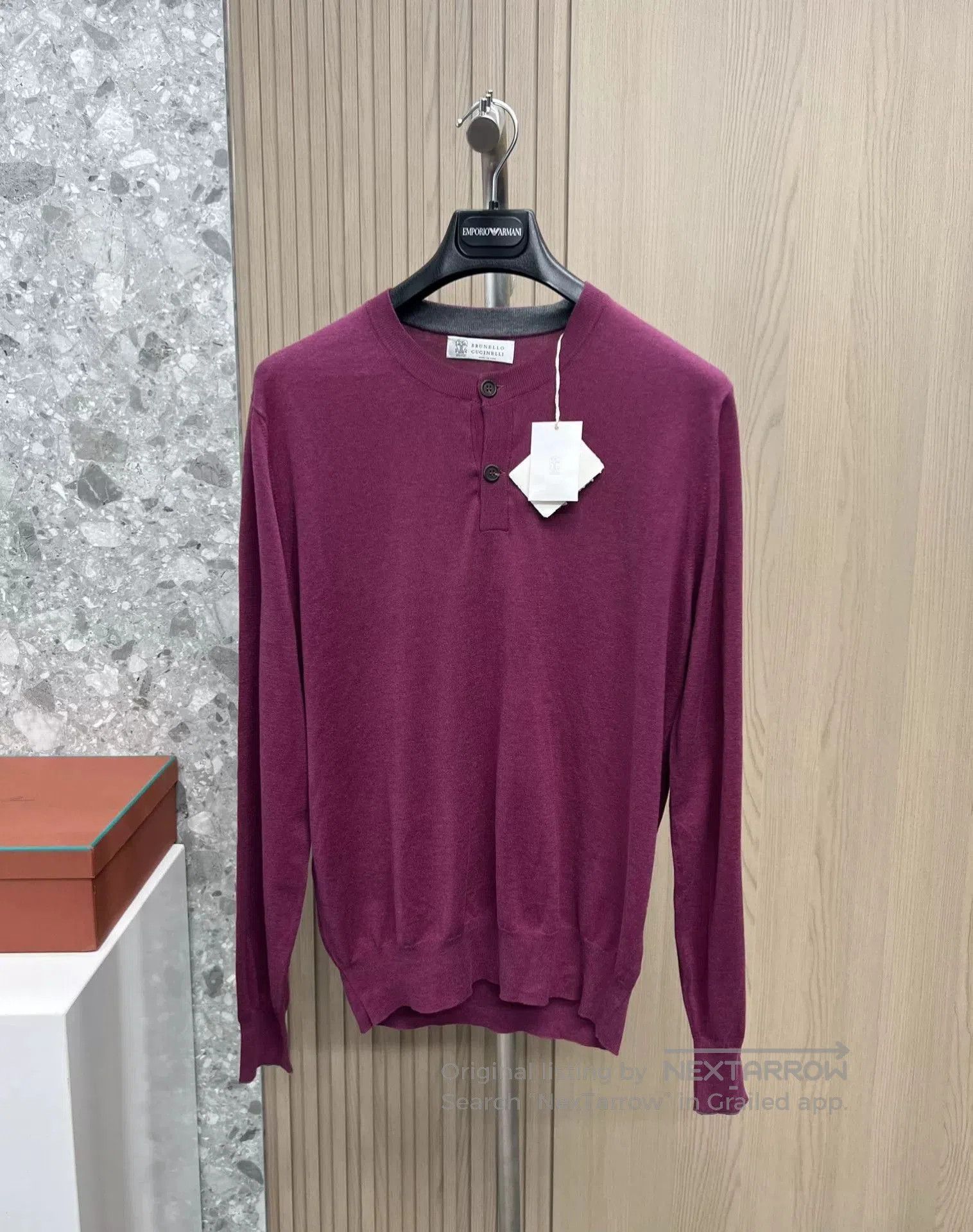 Brunello Cucinelli Brunello Cucinelli Sea Island Cotton Henry Neck Knit. Size US M / EU 48-50 / 2 - 1 Thumbnail