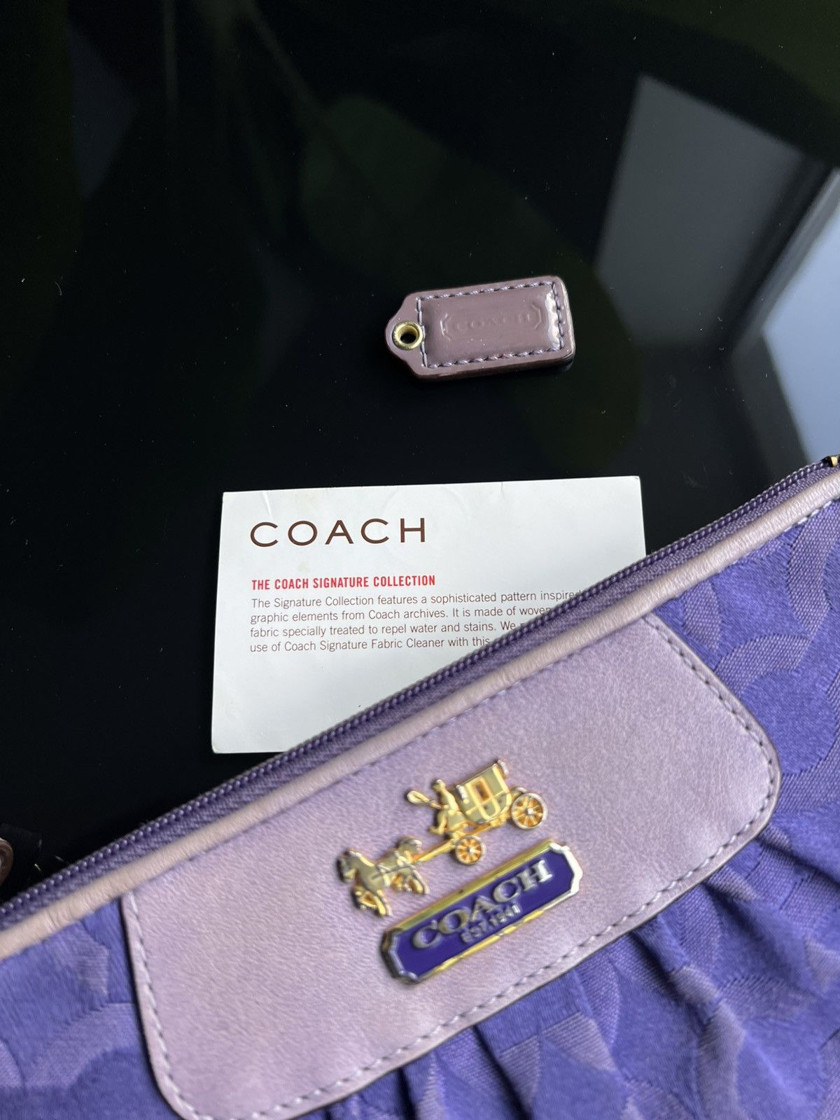 Coach × Vintage Coach Signature Y2K Purple Jacquard Wristlet Purse Size ONE SIZE - 2 Thumbnail
