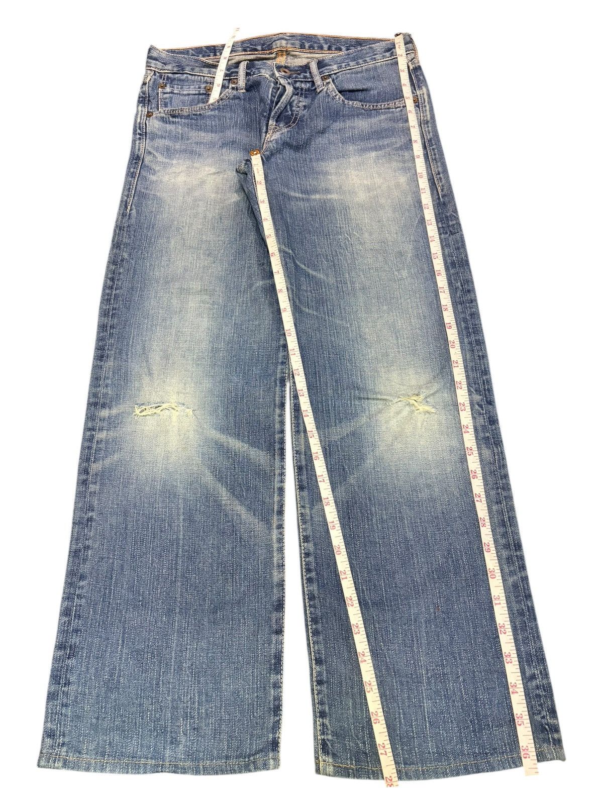 Edwin Vintage Japanese Brand Faded Wash Distress Loose Jeans Size 30" / US 8 / IT 44 - 7 Thumbnail
