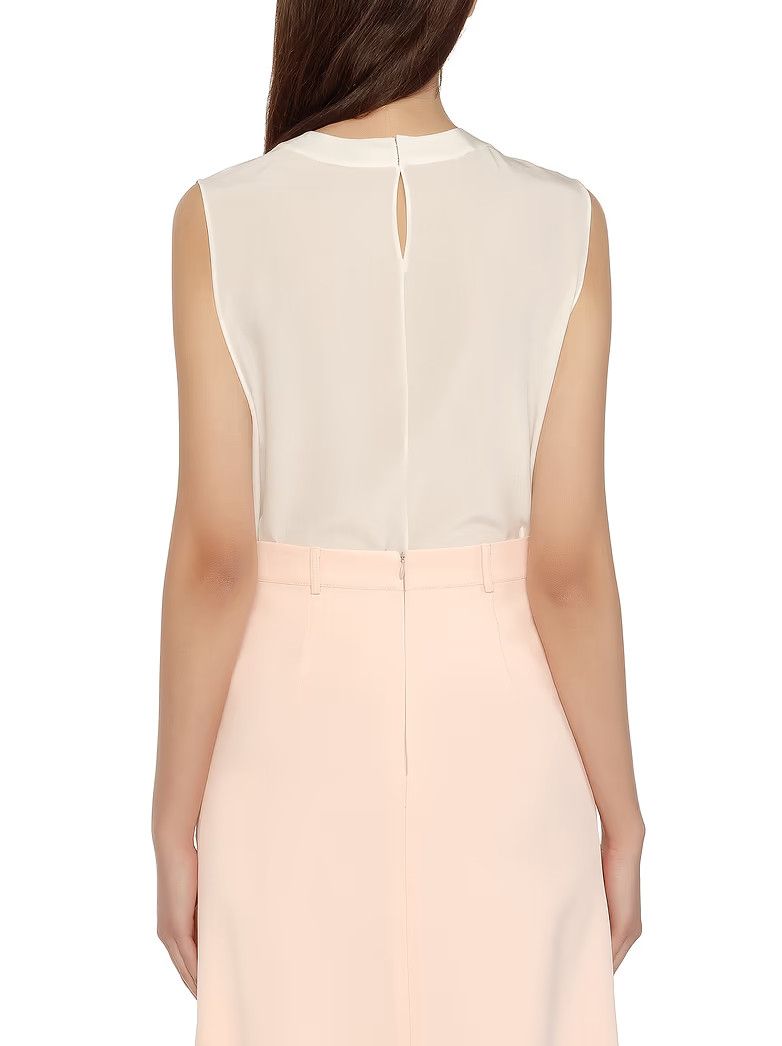 Saint Laurent Paris oc11z1125 Top Crepe De Chine in White Size XS / US 0-2 / IT 36-38 - 8 Thumbnail