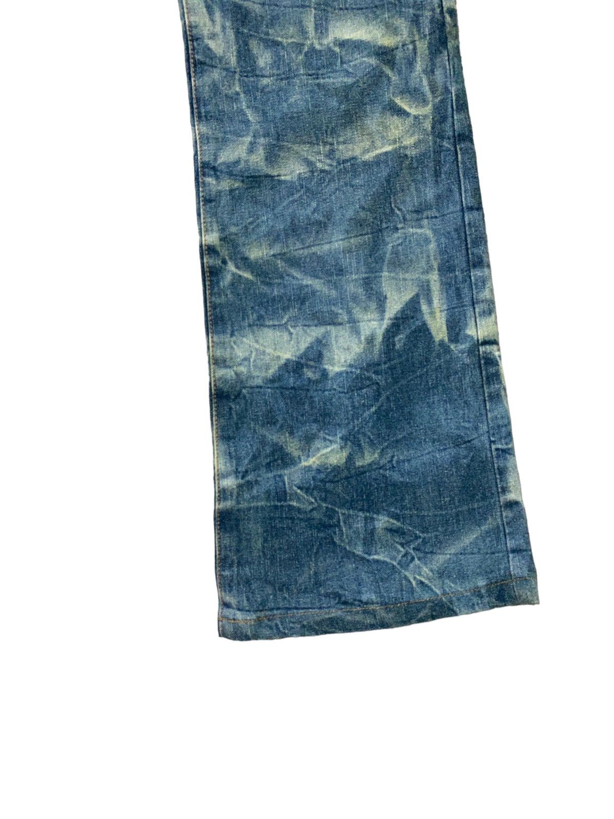Japanese Brand Flared Smoked Acid Wash Bootcut Denim Jeans Size US 26 / EU 42 - 6 Thumbnail