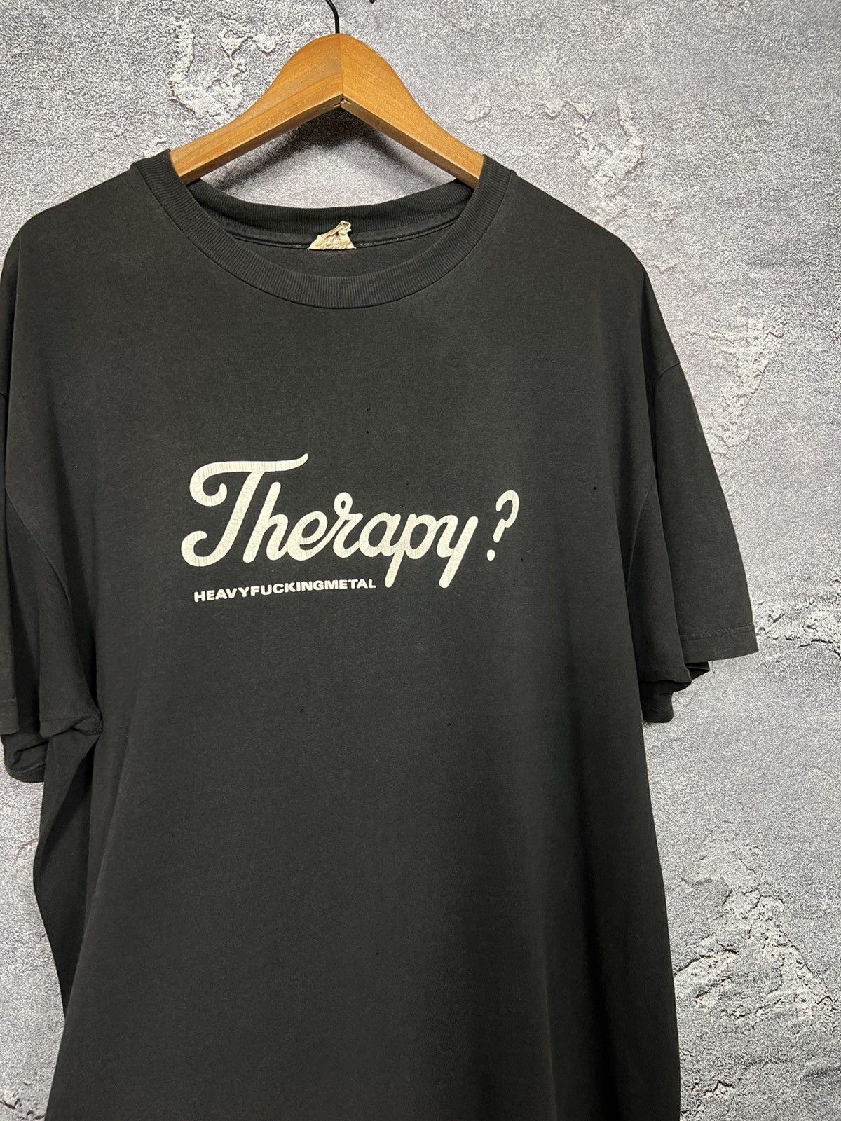 Band Tees 90's Therapy ? Irony Heavy Fucking Metal Tee Faded Size US XL / EU 56 / 4 - 10 Thumbnail
