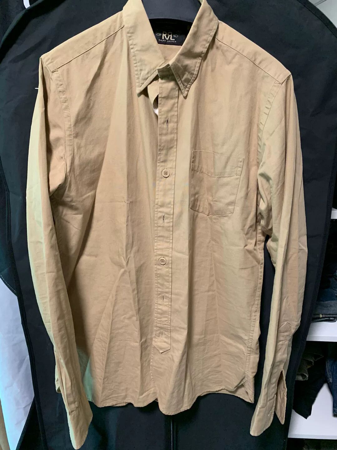 RRL Ralph Lauren rrl Long Sleeve Button-Up Shirt in Beige Size US S / EU 44-46 / 1 - 1 Thumbnail