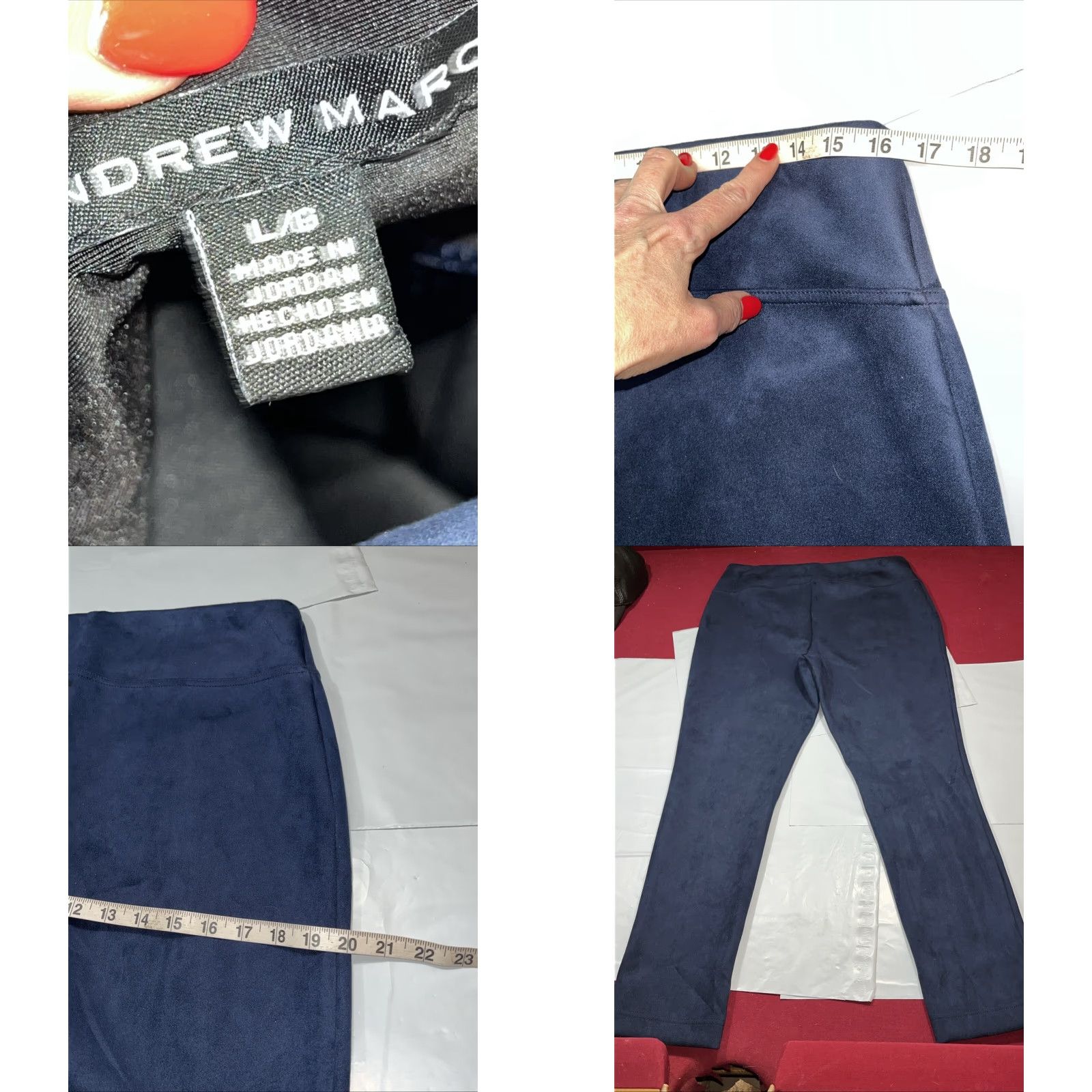 Andrew Marc Andrew Marc BLUE PANTS WOMENS LARGE Super Soft Pull On straight Leg Dress Pants Poly Spandex Size 36" / US 14 / IT 50 - 8 Thumbnail