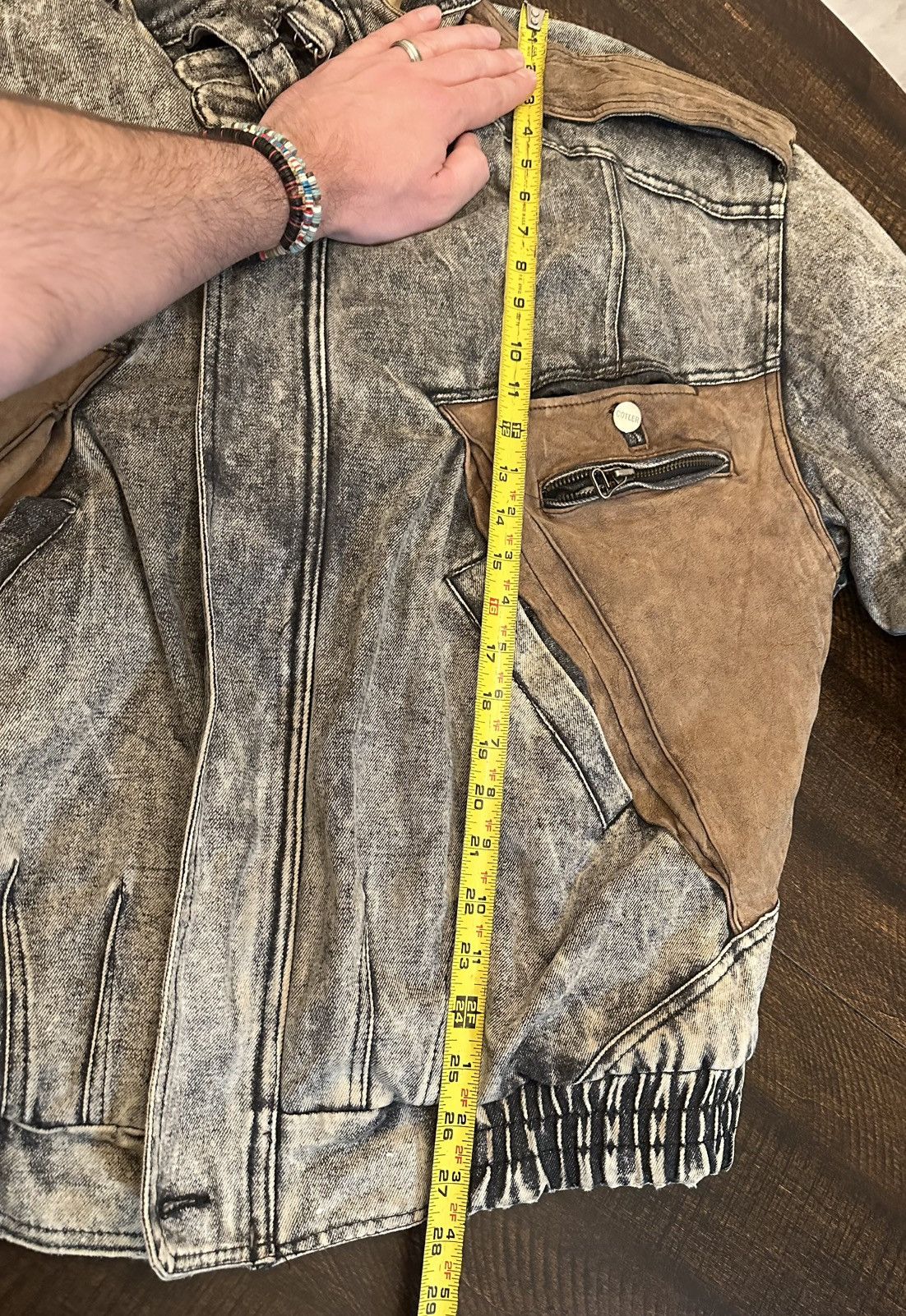 Other VTG Cotler Blue Alley Denim & Leather Patchwork Jacket-Spots Size US L / EU 52-54 / 3 - 11 Thumbnail