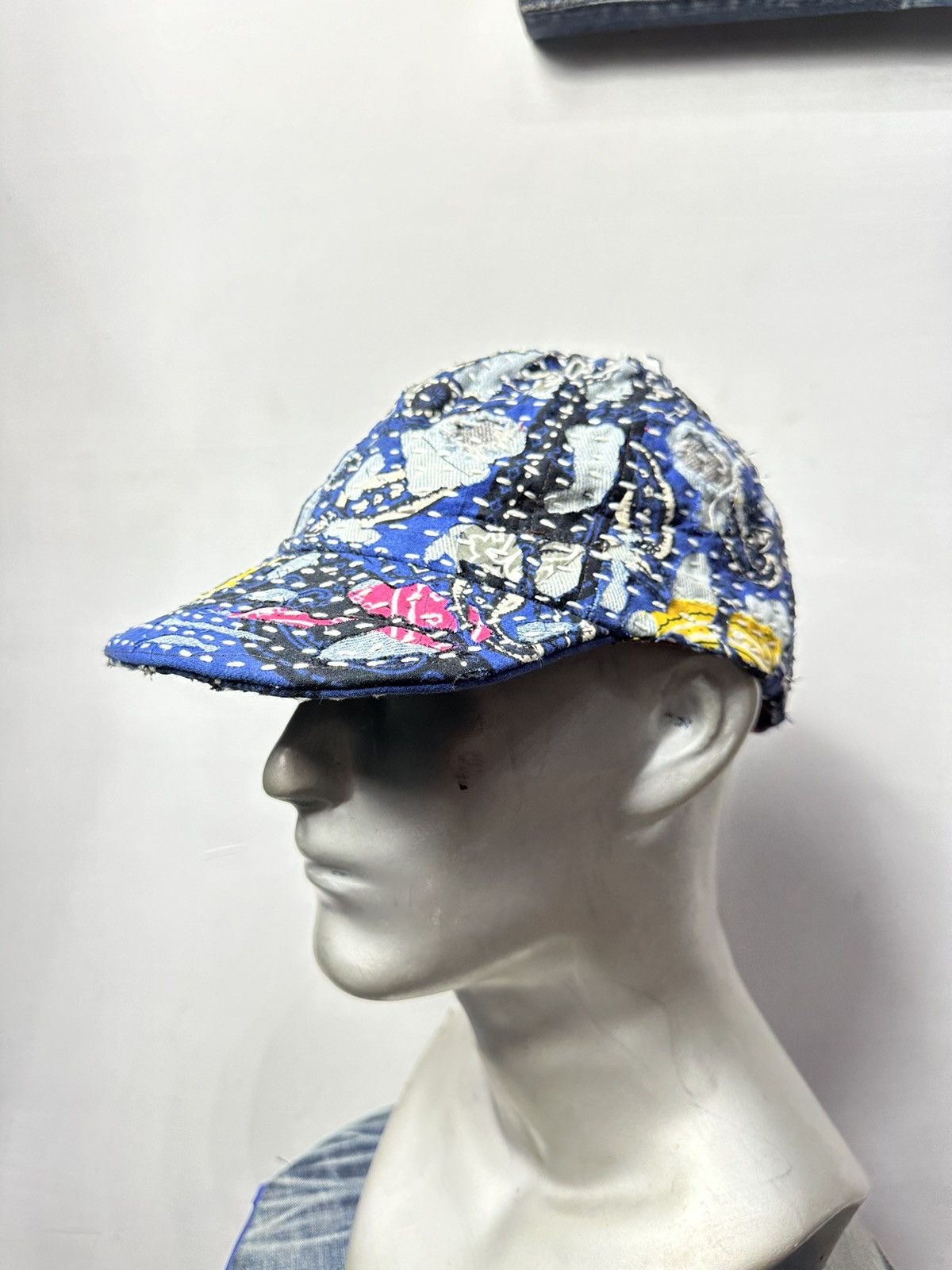 Art Comes First × Handmade Custom Made Distressed Paisley Patchwork Boro hats Size ONE SIZE - 4 Thumbnail