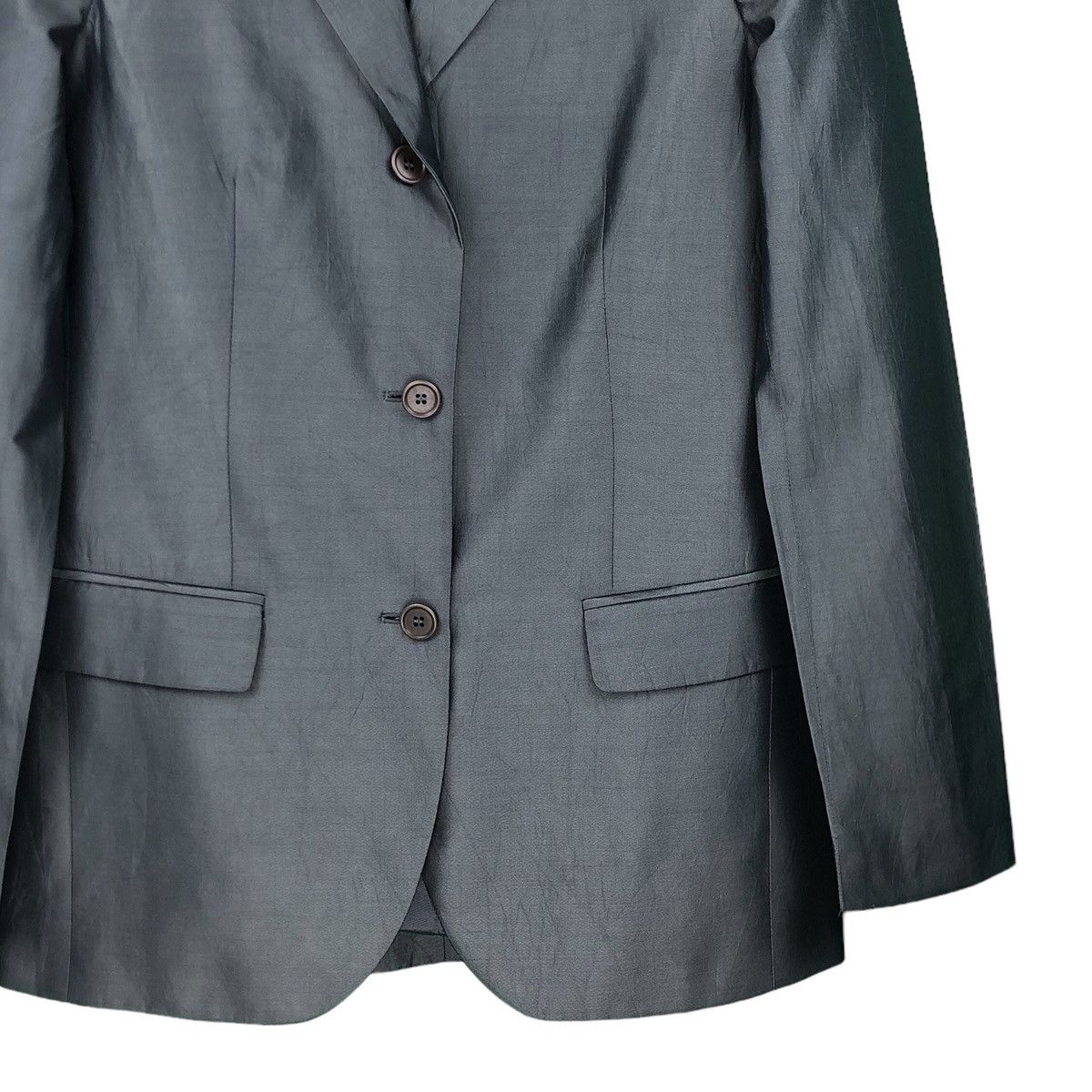 Helmut Lang Helmut Lang Metallic Silk Polyester Blazer Jacket Italy Size S / US 4 / IT 40 - 4 Thumbnail