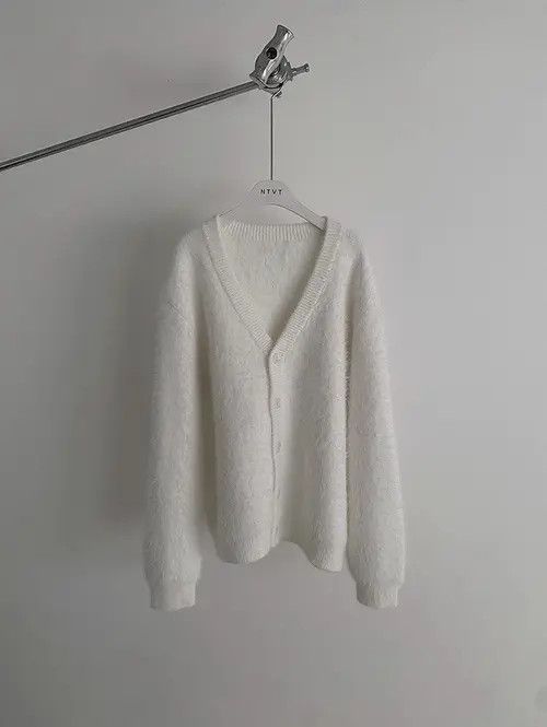 VIBE White Knit Cardigan Sweater Size US L / EU 52-54 / 3 - 2 Thumbnail