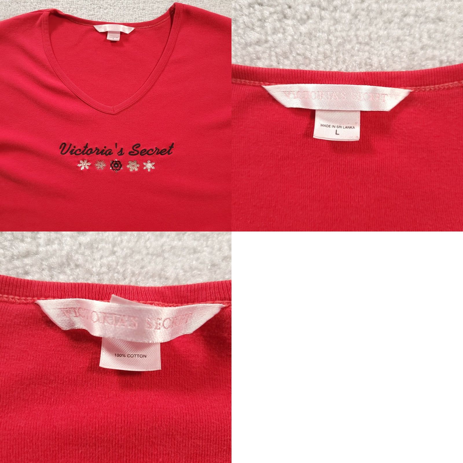 Victoria's Secret Victorias Secret Night Shirt Large Red Long Sleeve Size L / US 10 / IT 46 - 8 Thumbnail