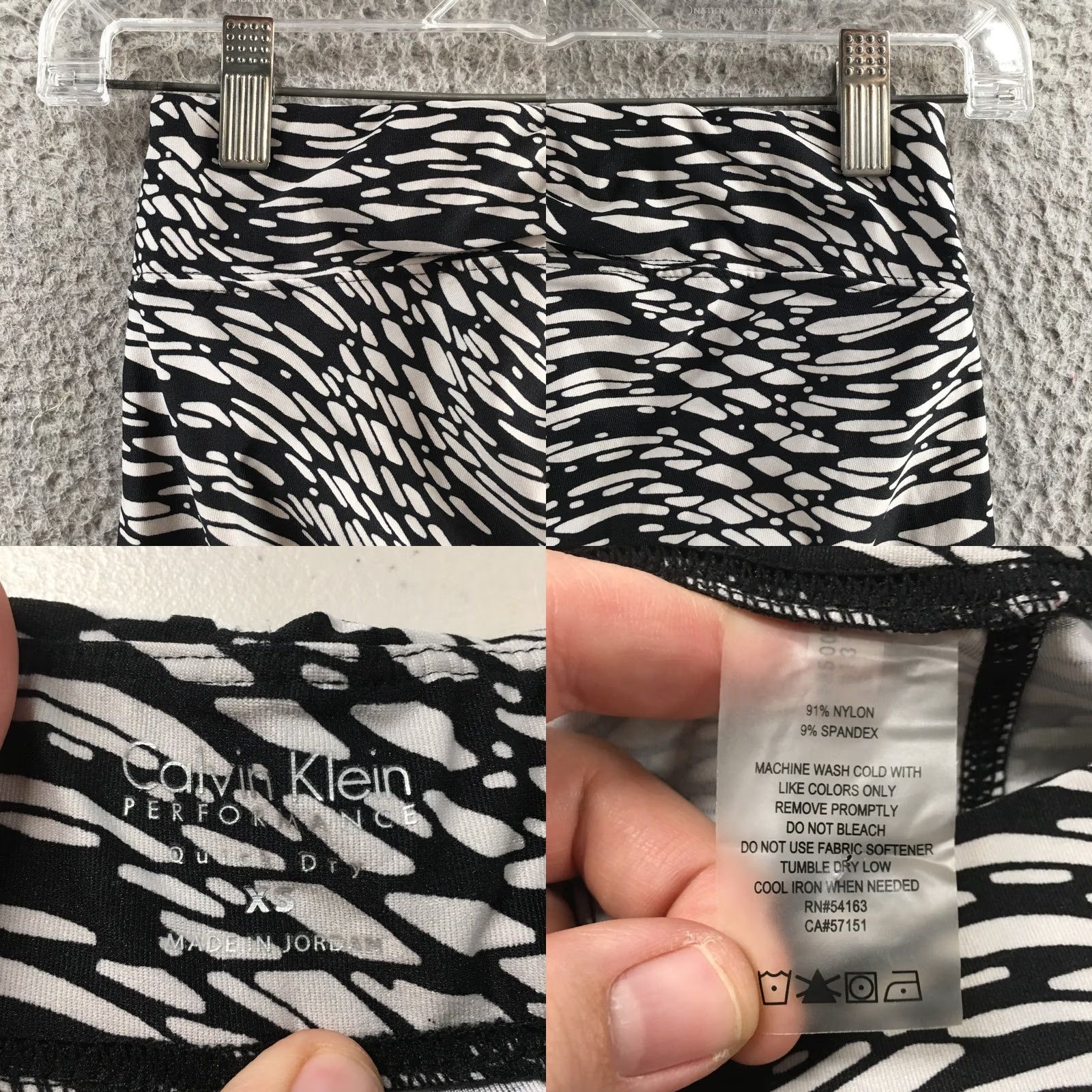 Calvin Klein Calvin Klein Quick Dry Capri Leggings Womens XS Black Pull On Elastic Waistband Size 26" / US 2 / IT 38 - 9 Thumbnail