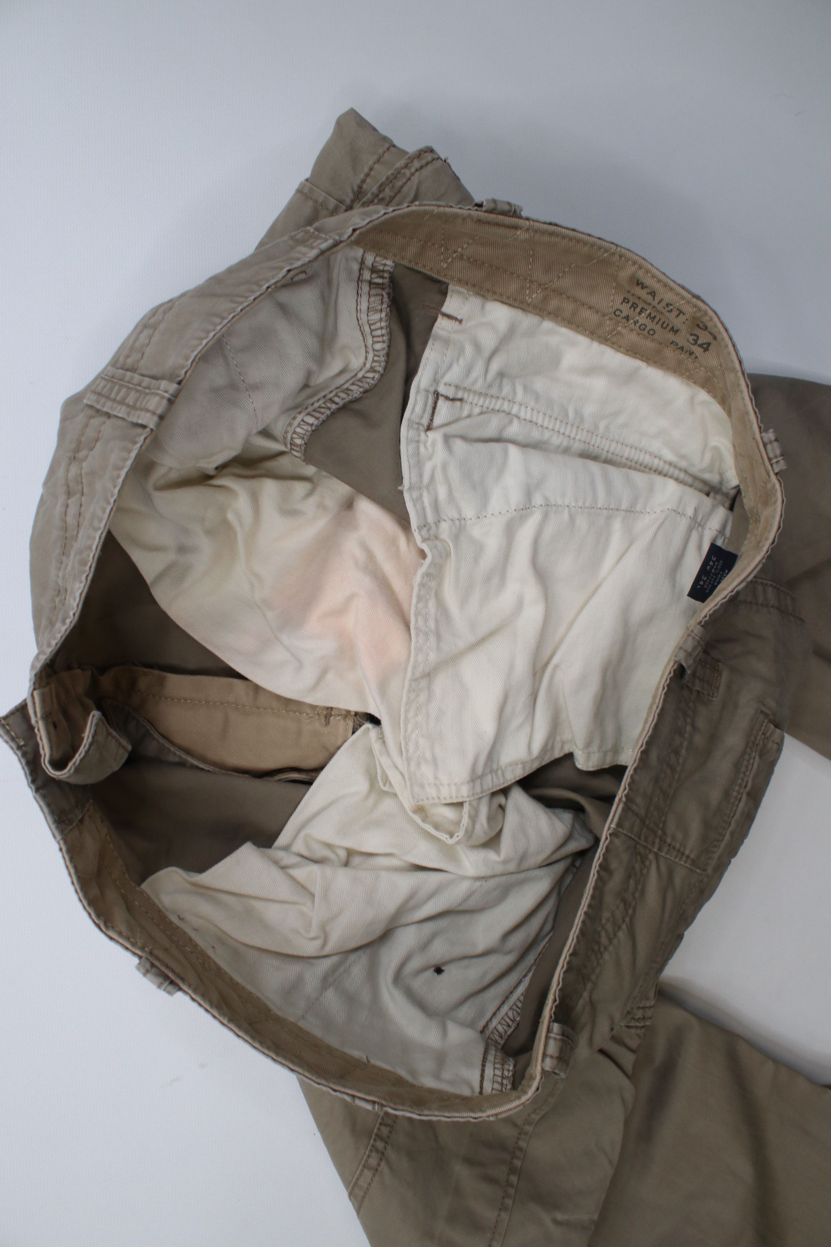 J.Crew Vintage J Crew Fit Premium Wide Leg Cargo Pants Beige Size US 34 / EU 50 - 14 Thumbnail