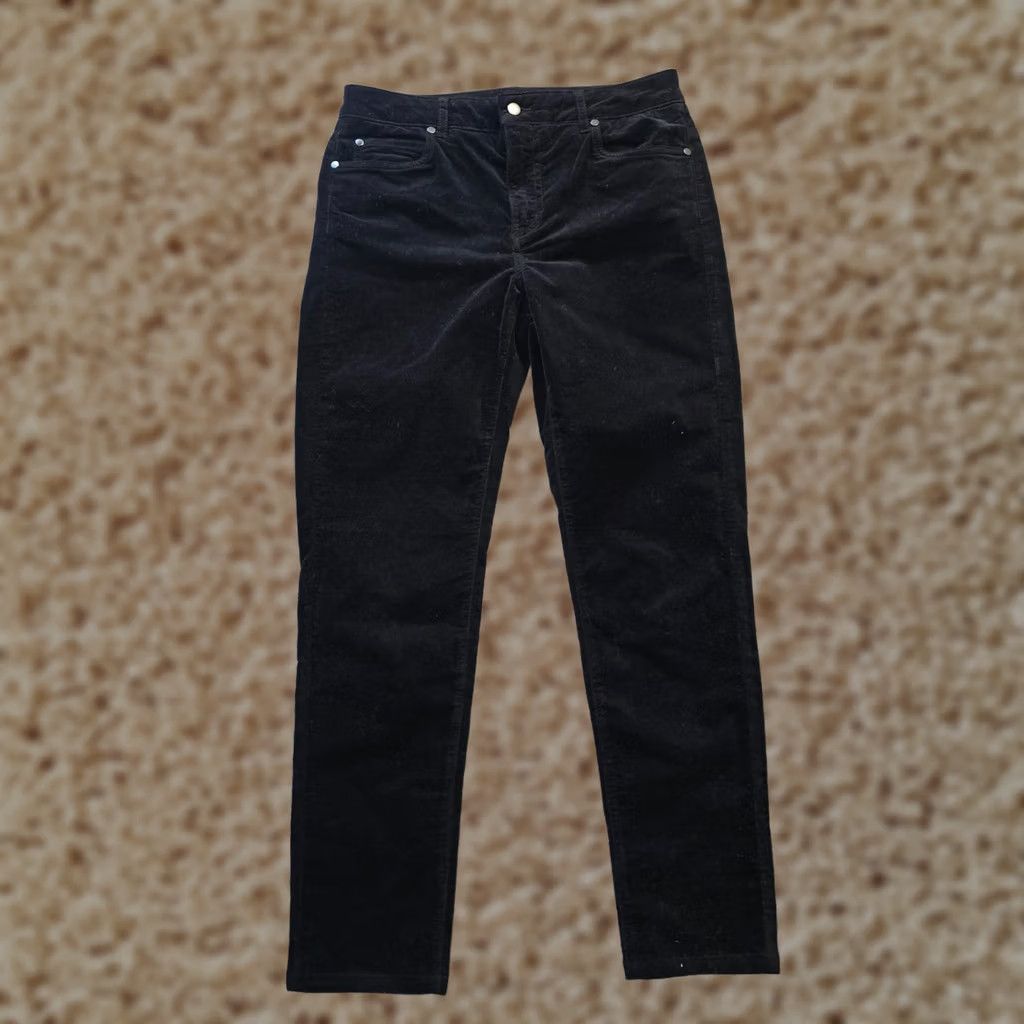 J.McLaughlin J. McLaughlin Pants Womens 2 Black Stretch No Iron Skinny Velour Velvet Casual Dress Pants Regular Women Size 26" / US 2 / IT 38 - 1 Thumbnail