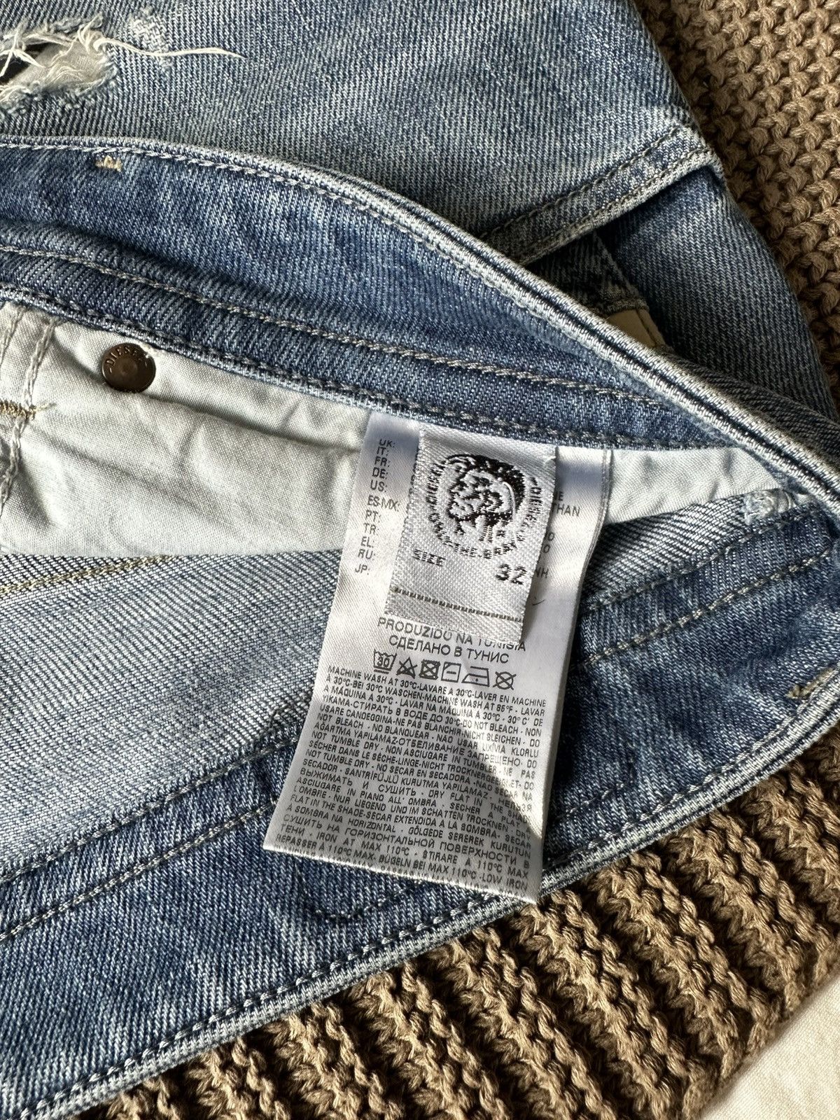 Diesel Distressed Slim Taper Jeans 32x30 Size US 32 / EU 48 - 7 Thumbnail