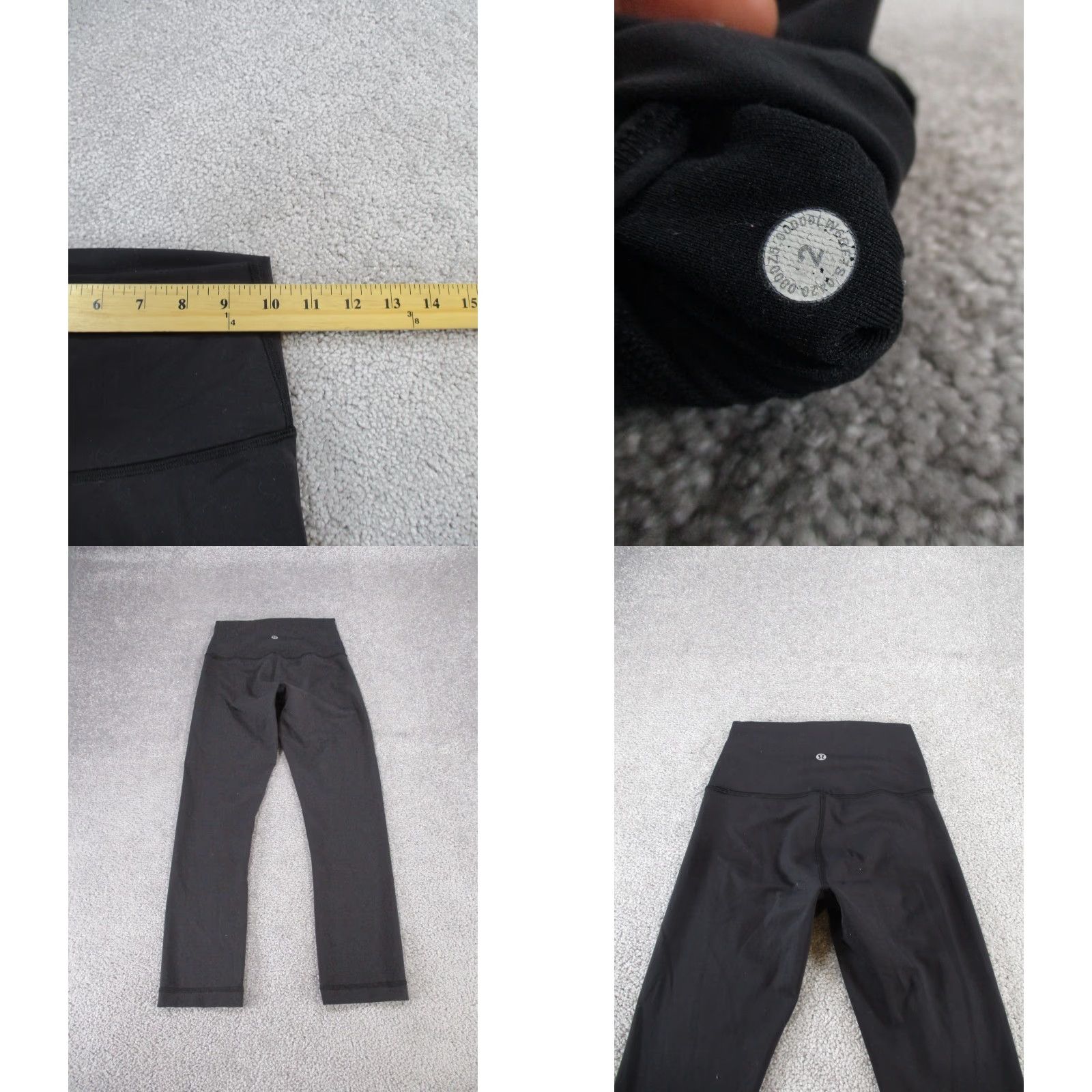 Lululemon VINTAGE Lululemon Women's Cropped Leggings Activewear 2 Black Athleisure Gym Running Yoga Size 26" / US 2 / IT 38 - 8 Thumbnail