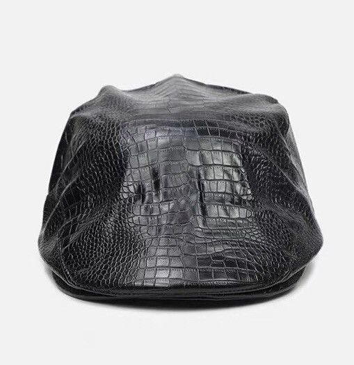 Japanese Brand Retro punk crocodile faux leather flat cap hat Size ONE SIZE - 2 Thumbnail