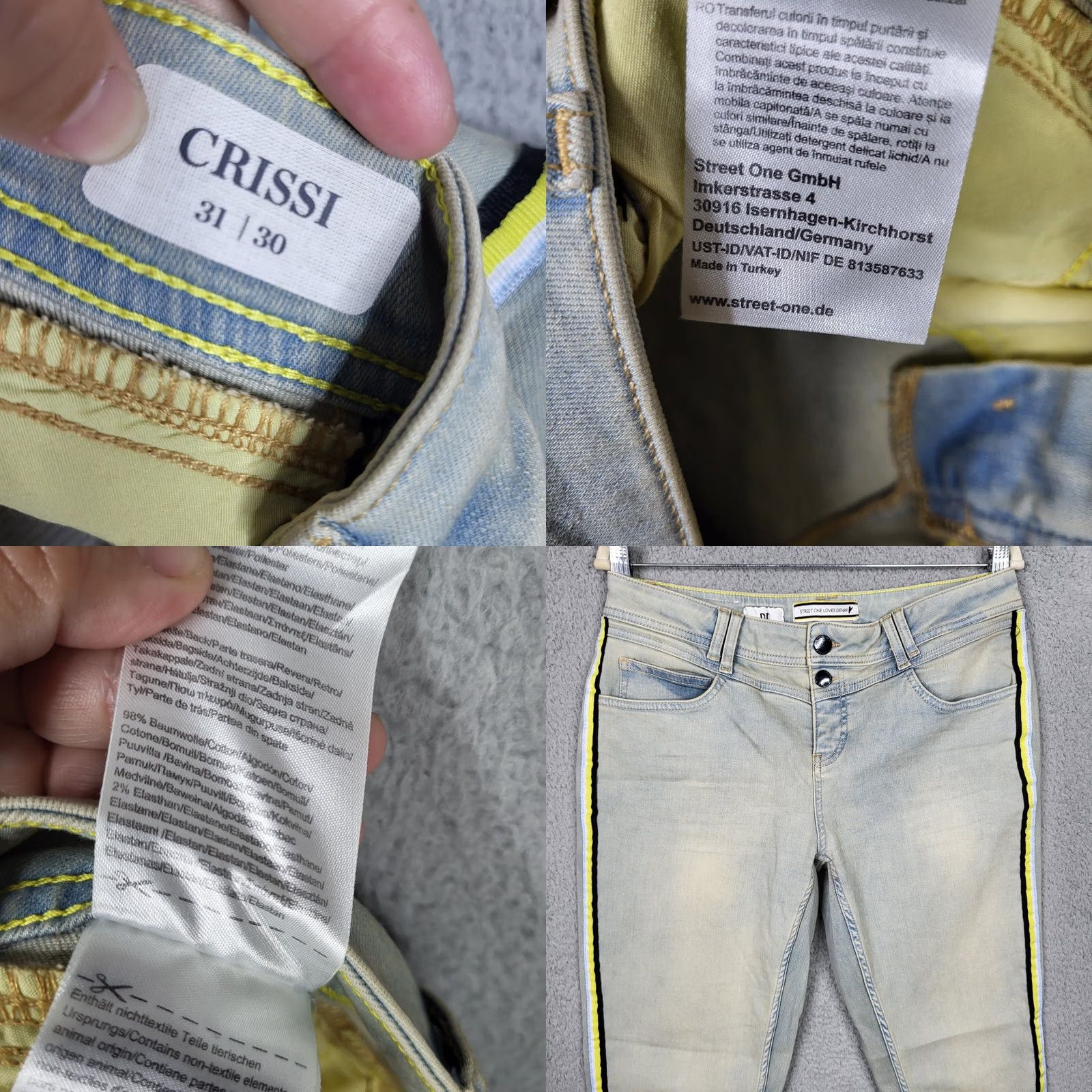 Vintage Be you in Street One CRISSI Loves Denim Women's Light blue jeans Sz 31 Size 24" / US 00 / IT 34 - 8 Thumbnail