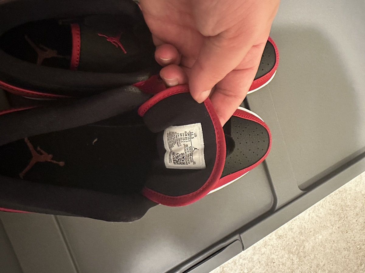 Jordan Brand × Nike Jordan 1 Low Reverse Bred Pebbled Swoosh Size US 11.5 / EU 44-45 - 5 Thumbnail