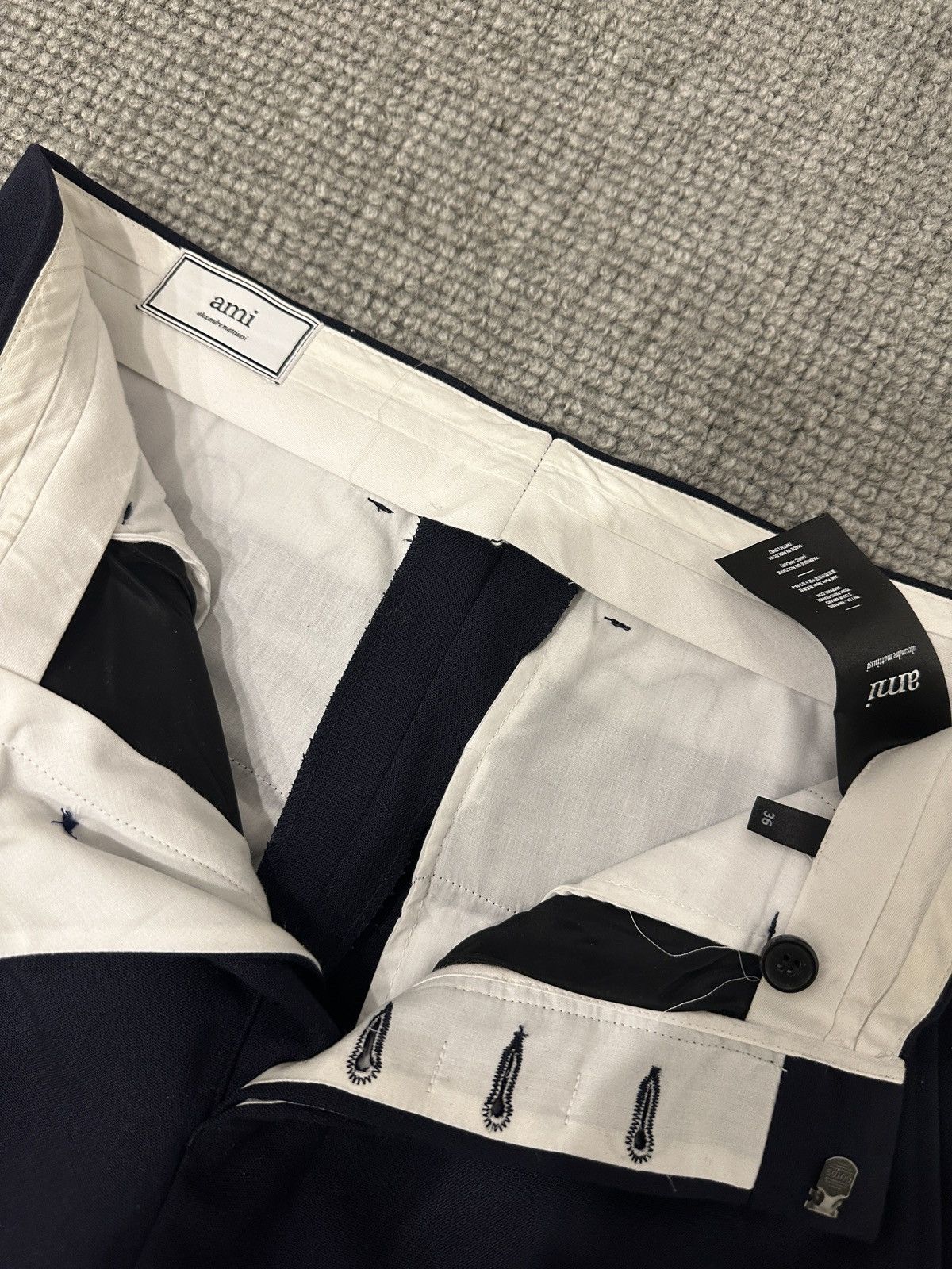 AMI Ami Paris Navy Wool Trousers Size US 29 - 3 Thumbnail