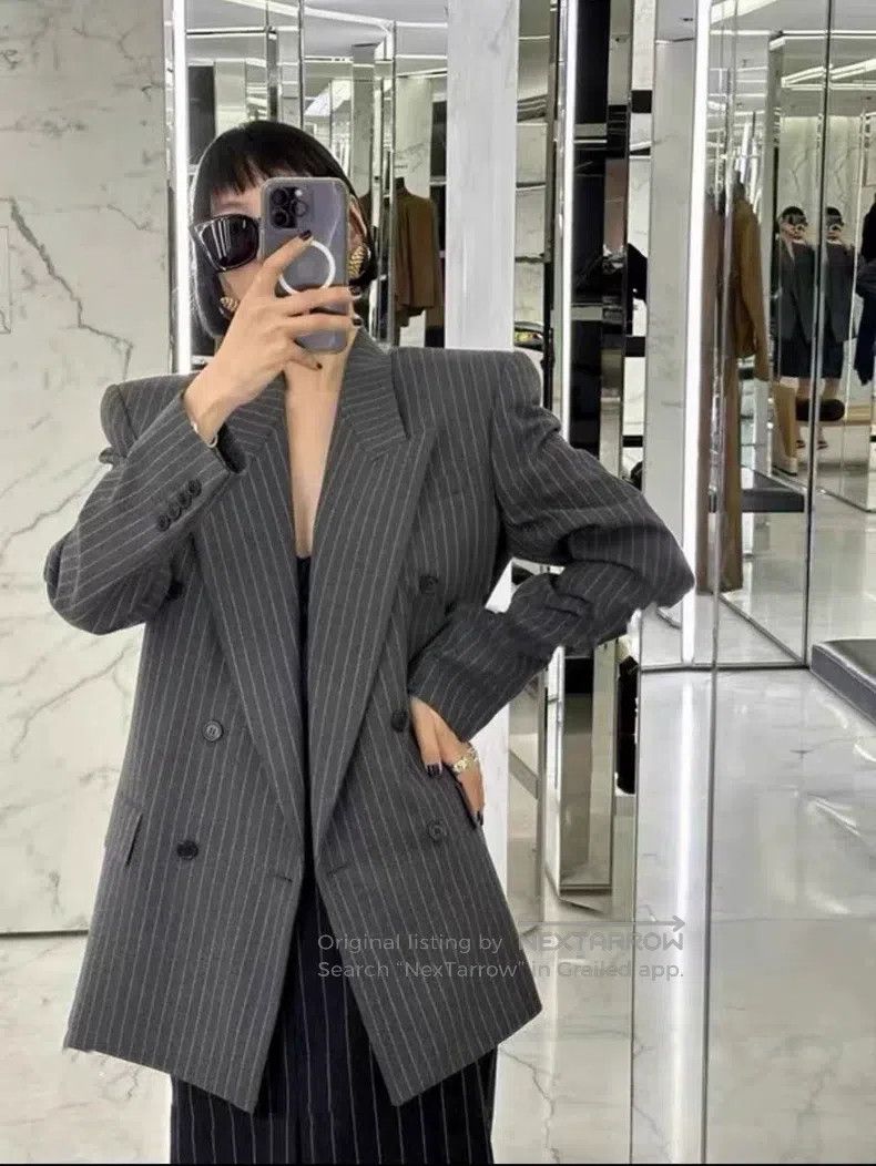 Saint Laurent Paris Saint Laurent Paris Notched Lapel Wool Double-Breasted Sui Size US M / EU 48-50 / 2 - 9 Thumbnail