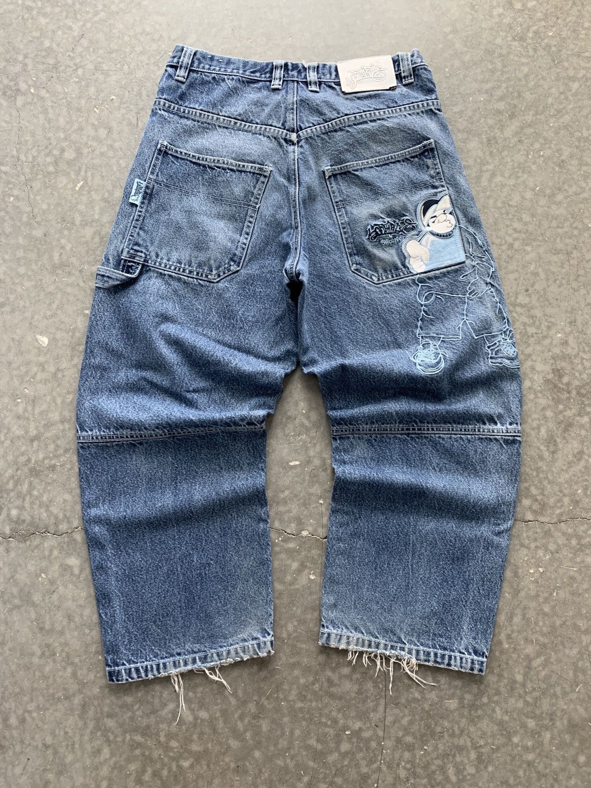 image of Crazy Vintage Y2K Southpole Embroidered Carpenter Jeans Jnco in Denim, Men's (Size 34)