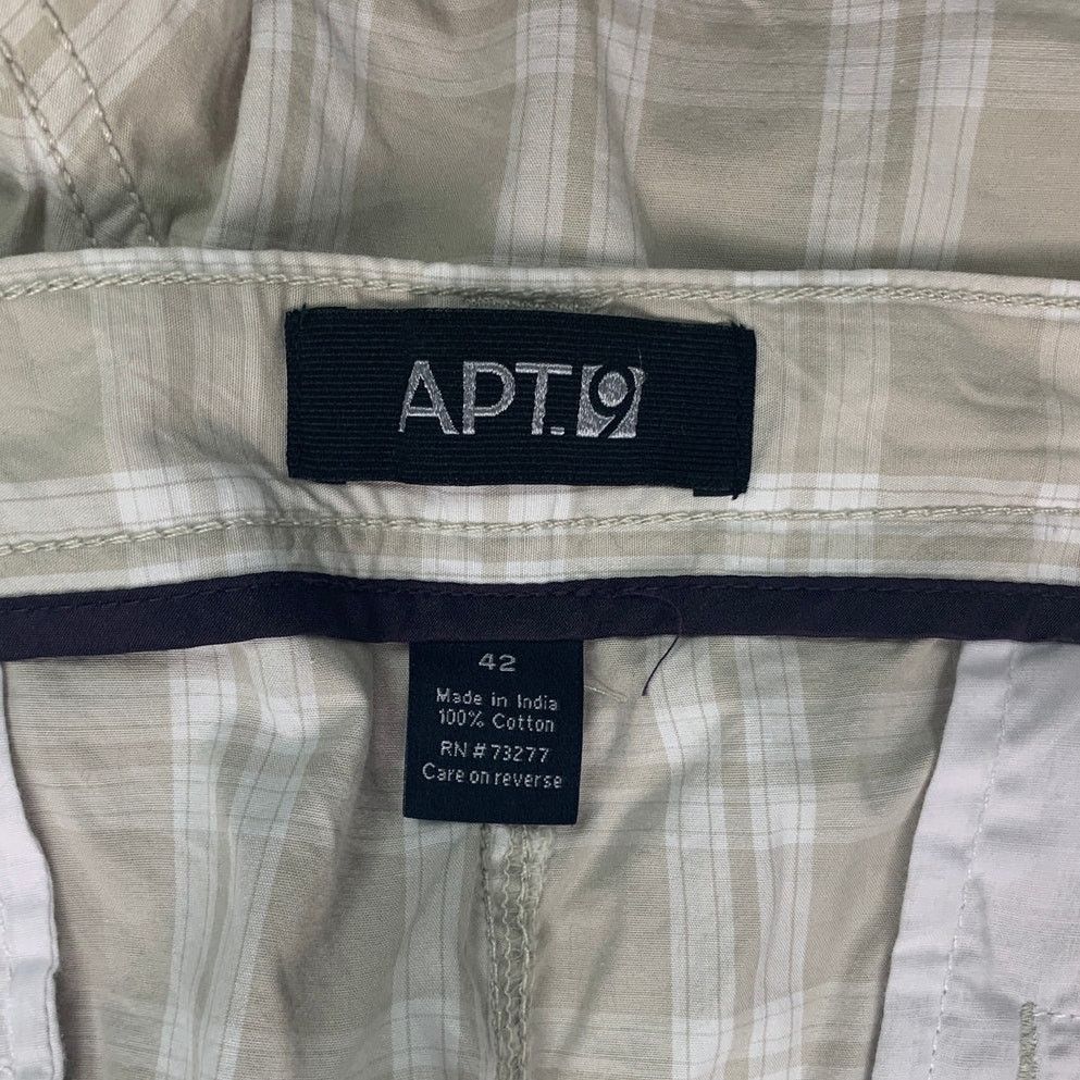 Apt. 9 Apt 9 Mens Size 42 Brown Plaid Multi Pocket Bermuda Shorts Size US 42 / EU 58 - 3 Thumbnail
