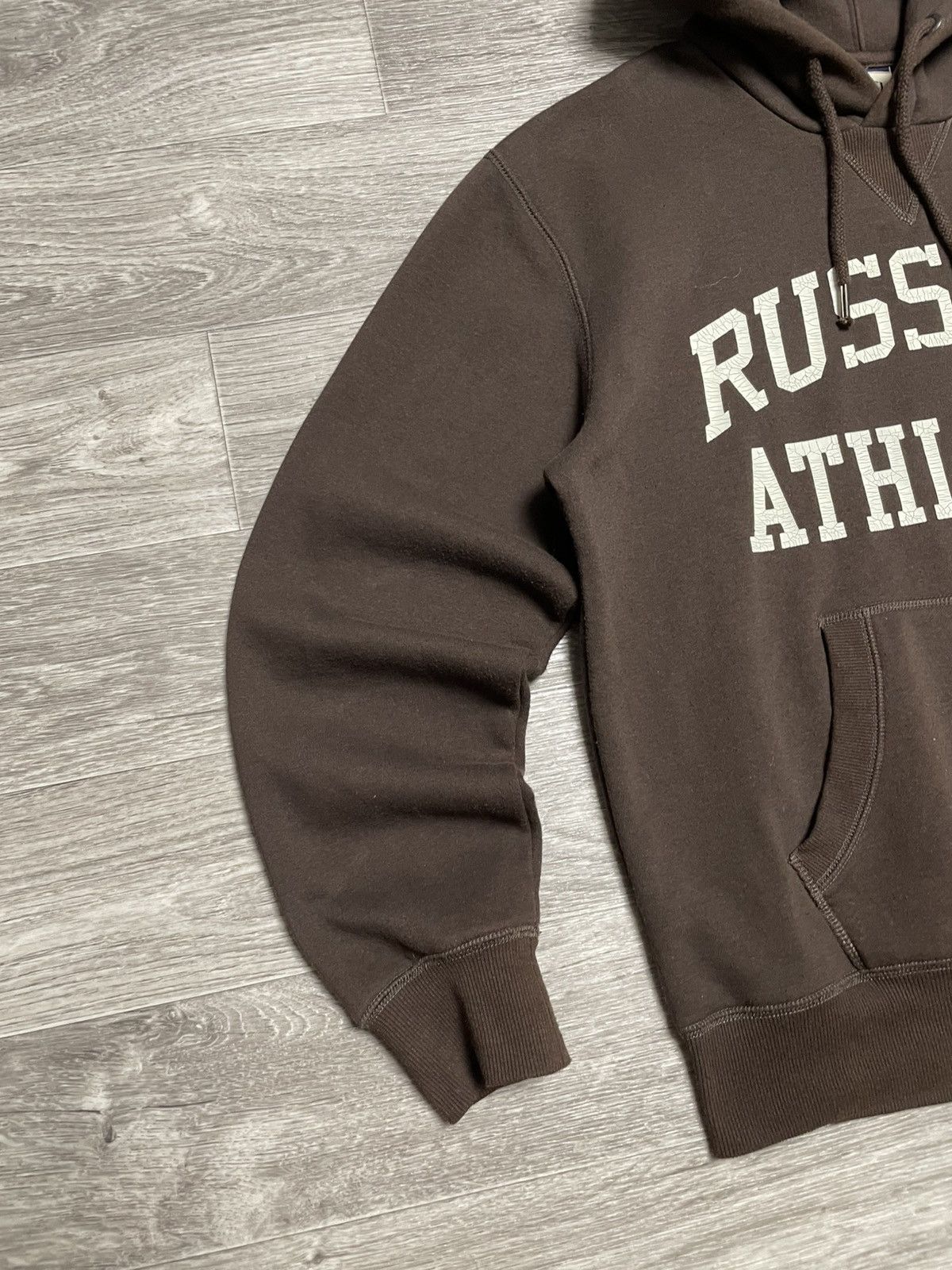 Russell Athletic Vintage Russell Athletic Big Logo Brown Hoodie Y2K Size US S / EU 44-46 / 1 - 4 Thumbnail