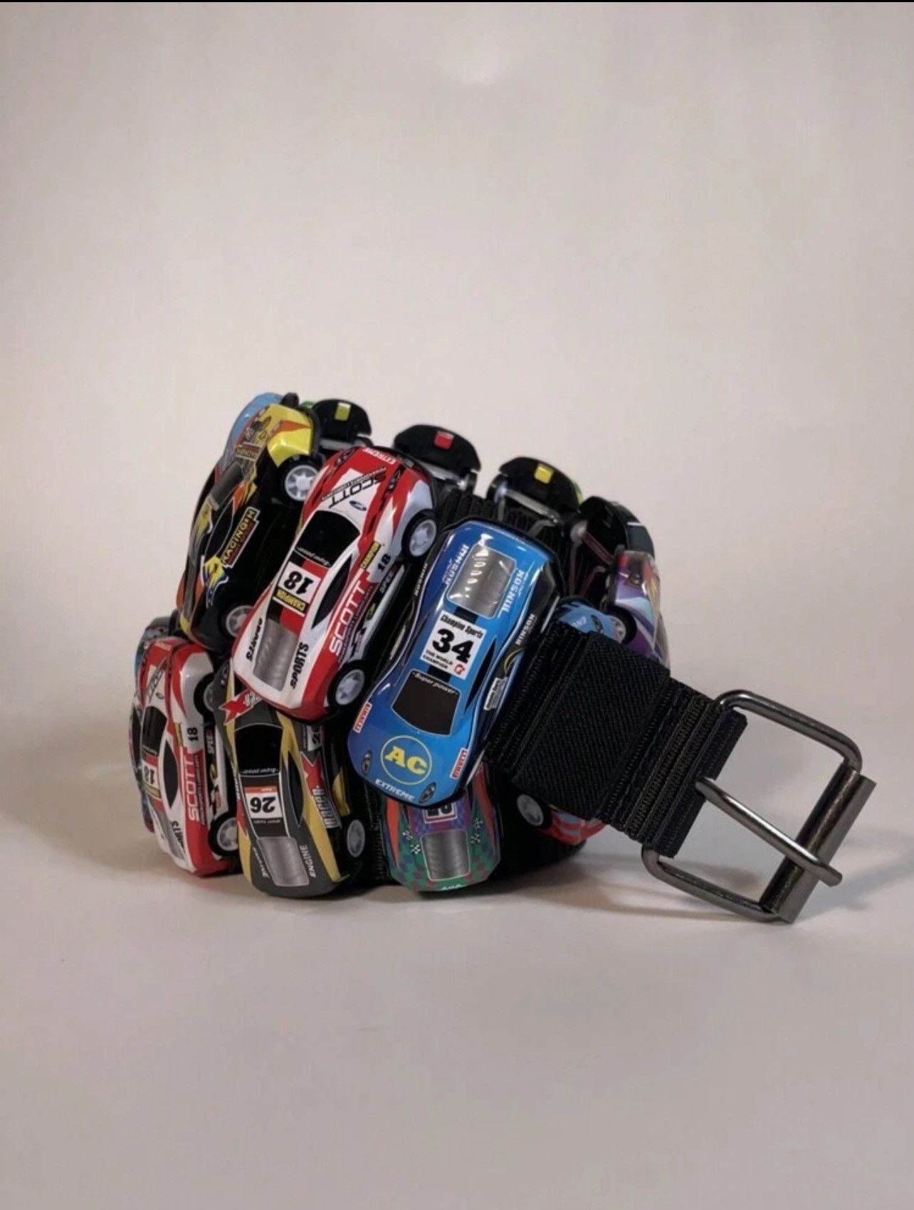 Vintage HANDMADE MINI RACE CAR SHAPED BELT Size ONE SIZE - 1 Thumbnail