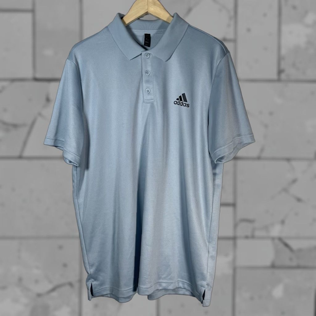 Adidas Adidas Polo Shirt Mens Light Blue L Regular Size Polo Shirt Mens Blue Adidas Shirt Size US L / EU 52-54 / 3 - 1 Thumbnail