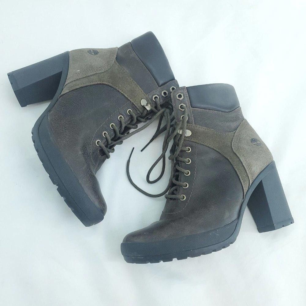 Timberland Timberland Womens Brown Leather Olive Heel Booties Size US 7 / IT 37 - 5 Thumbnail
