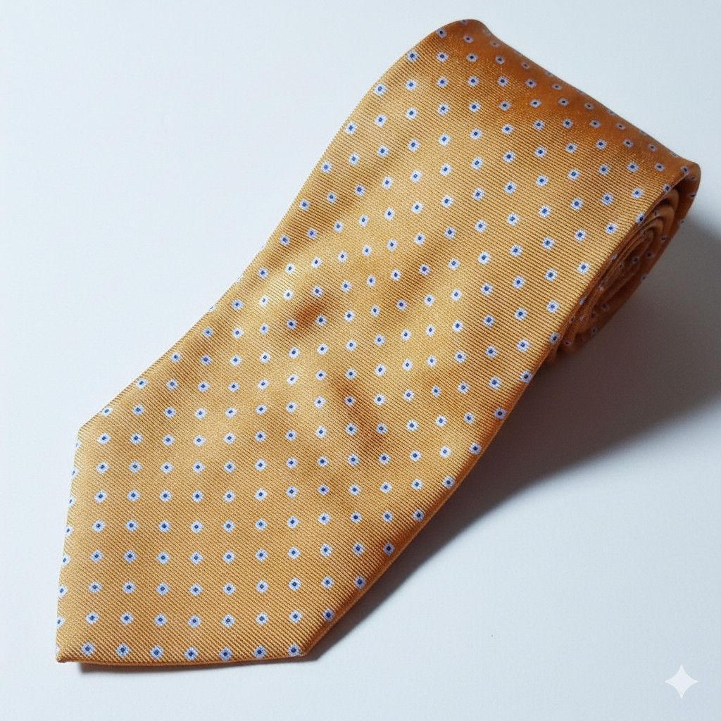 Altea Altea Milano 100% Silk Vintage Orange Tangerine Navy Blue Size ONE SIZE - 4 Thumbnail