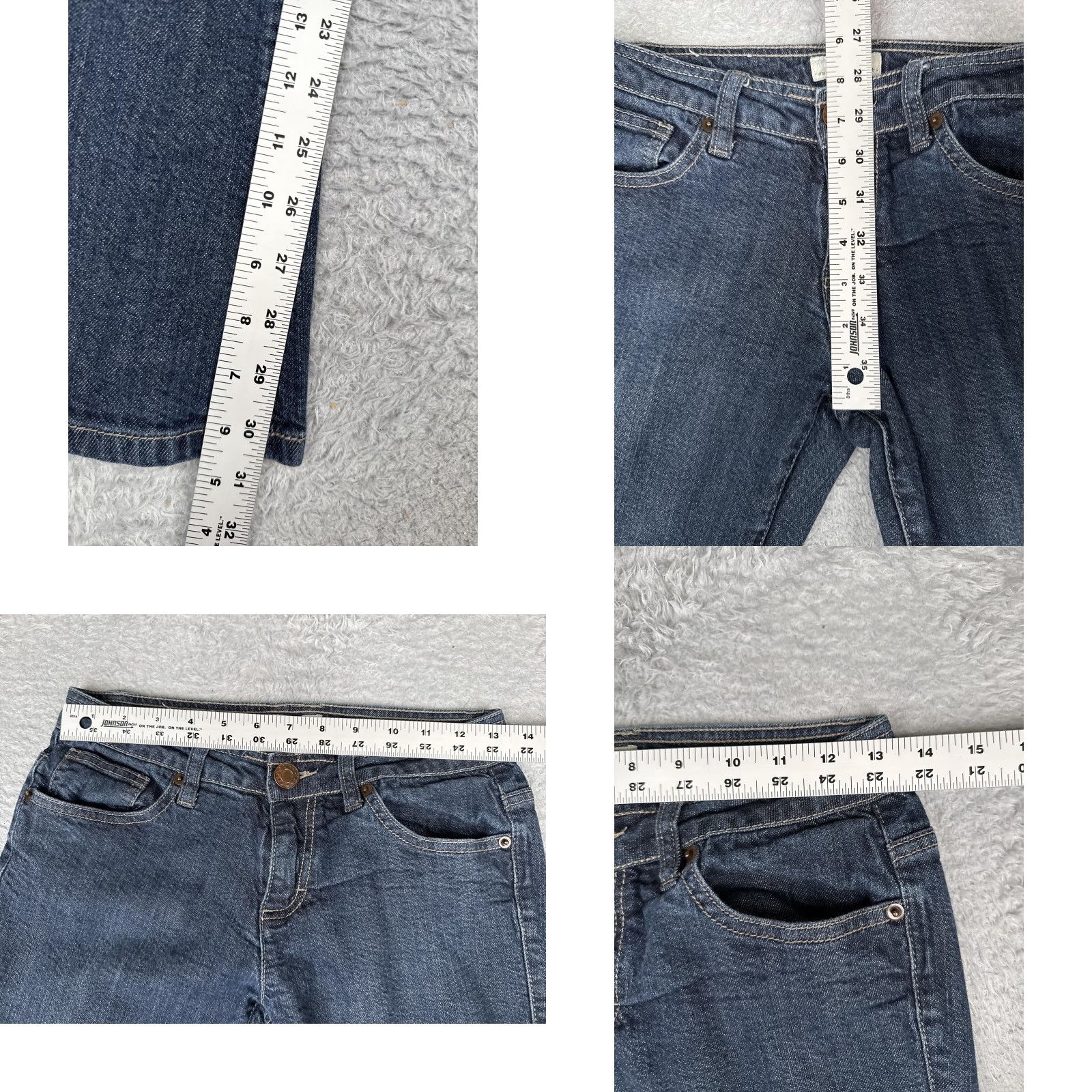 Vintage SO Bootcut Jeans Junior 5 Blue Med Wash Mid Rise Embroidered 26x31 Jeans Womens 90s Vintage: No Size 27" / US 4 / IT 40 - 8 Thumbnail