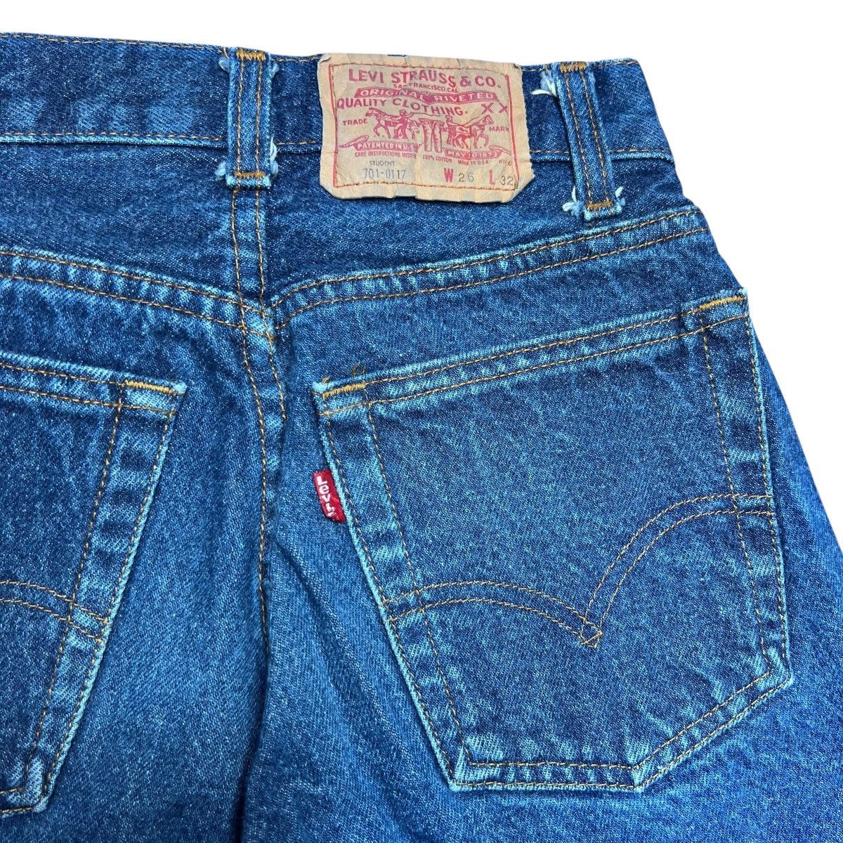 Levi's Vtg 1980s Levi’s 701 Button Fly Student USA Blue Denim Pants Size 24" / US 00 / IT 34 - 8 Thumbnail