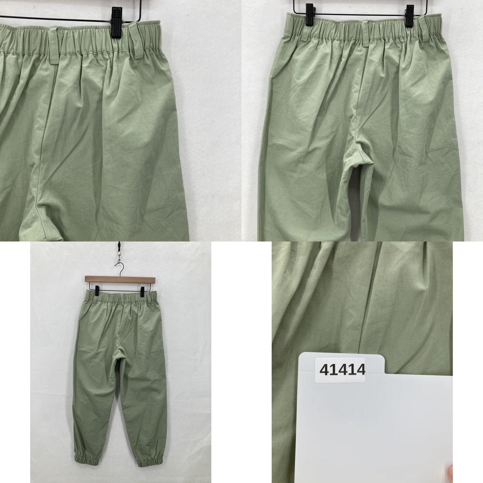 Vintage Halara Pants Womens Medium Green Cotton Joggers Pleated Elastic Waist Cuffed Size 32" / US 10 / IT 46 - 9 Thumbnail