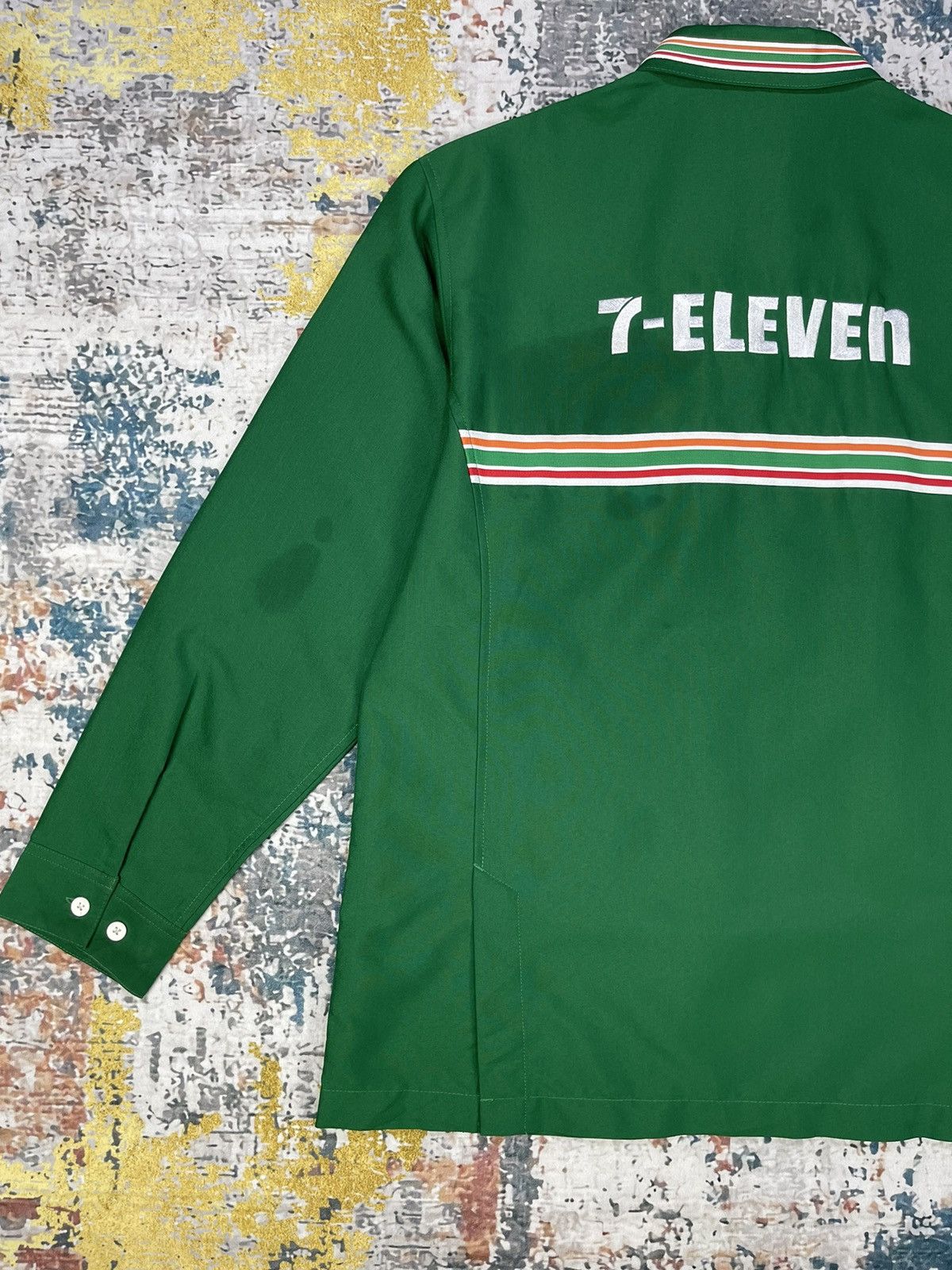 Japanese Brand Vtg 7 ELEVEN Back Spell Zipper Overshirt Uniform Size US L / EU 52-54 / 3 - 7 Thumbnail