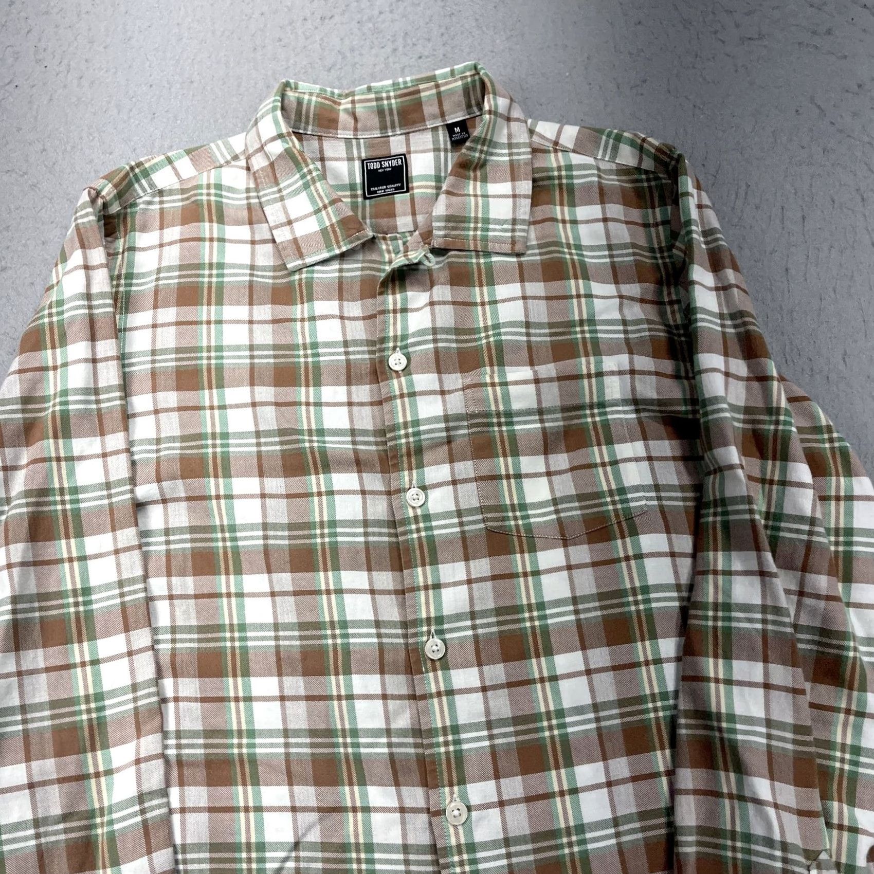 Todd Snyder Todd Snyder Shirt Mens M Green Plaid Cotton Flannel Button-Up Collared Pocket Casual NYC Size US M / EU 48-50 / 2 - 3 Thumbnail