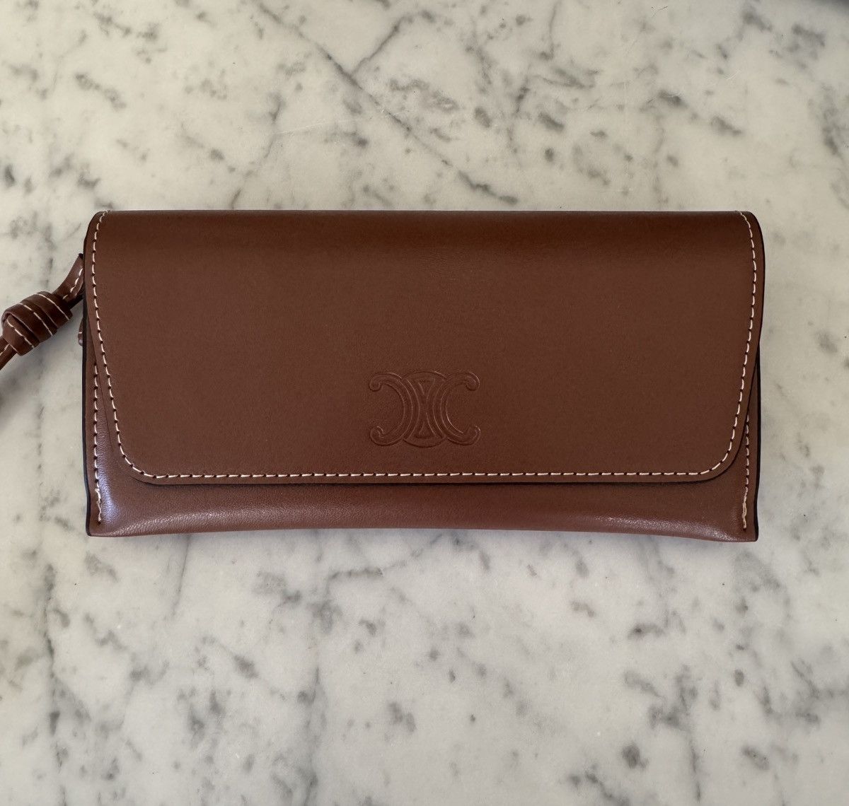 Celine × Hedi Slimane CELINE LEATHER TRIOMPHE SUNGLASSES CASE Size ONE SIZE - 2 Thumbnail