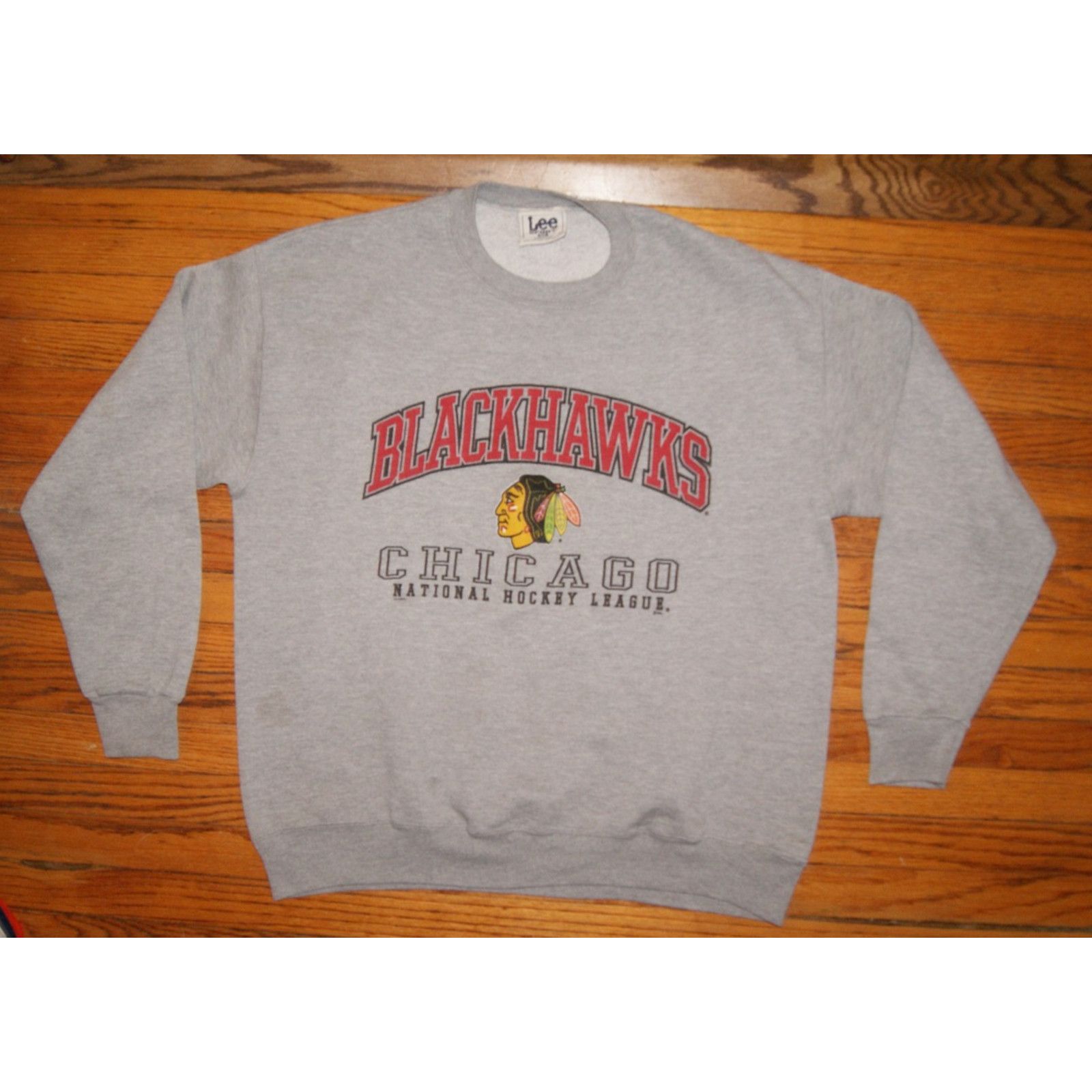 Lee VTG Lee Sports Chicago Blackhawks Gray Crewneck Mens XL Size US XL / EU 56 / 4 - 1 Thumbnail