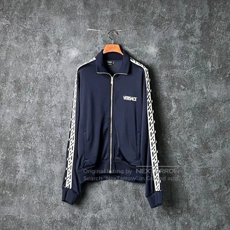 Versace VERSACE Blue Embroidered Zip-Up Cardigan. Size US M / EU 48-50 / 2 - 1 Thumbnail