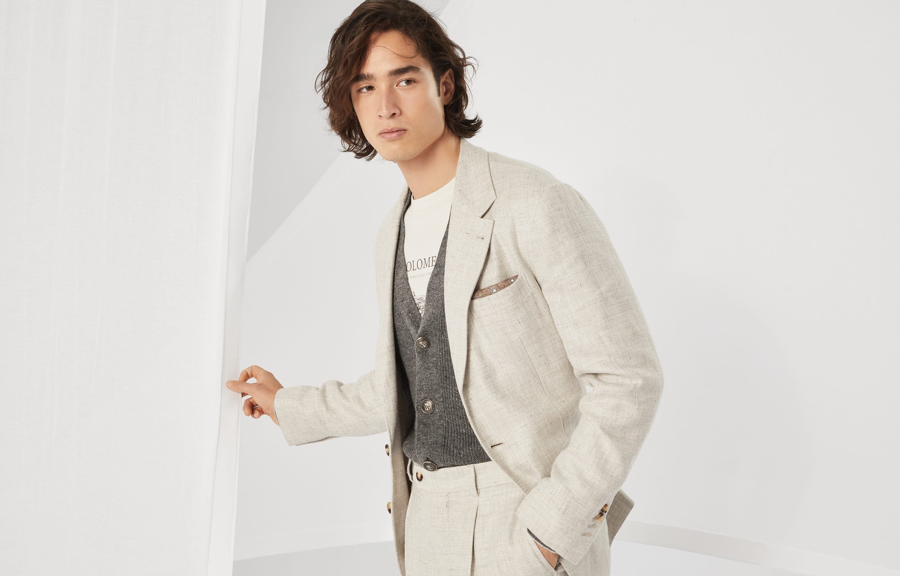 Brunello Cucinelli o1la1rc1a0326 English Rib Cardigan With Metal Buttons Grey Size US S / EU 44-46 / 1 - 6 Thumbnail