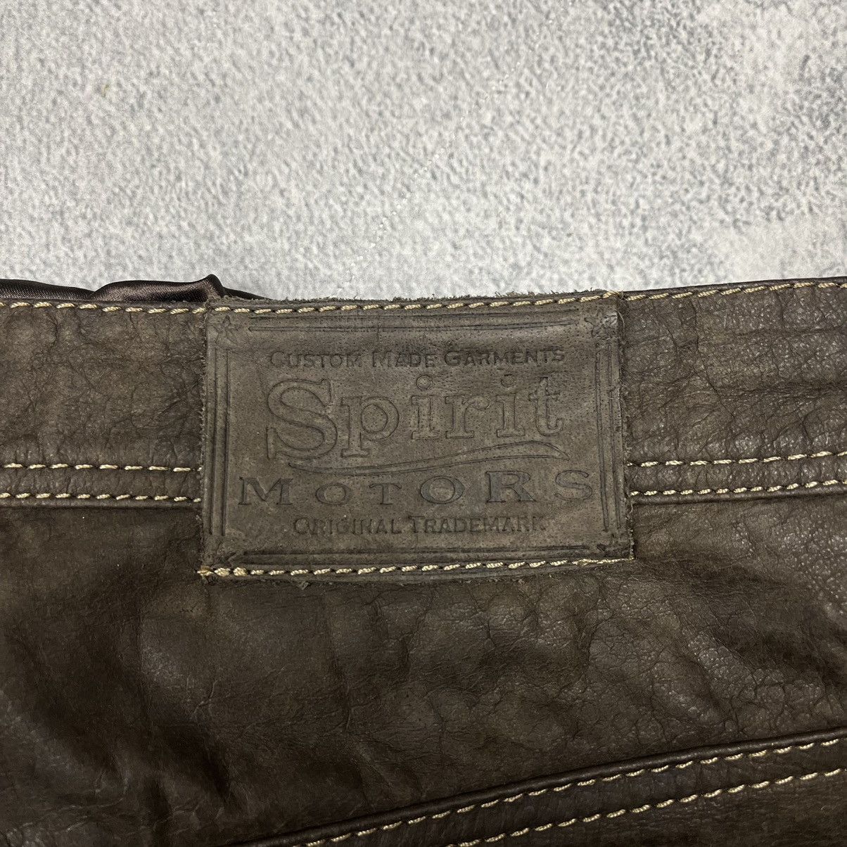 Genuine Leather × Leather Vintage Spirit Motors y2k leather pants Size US 37 - 10 Thumbnail