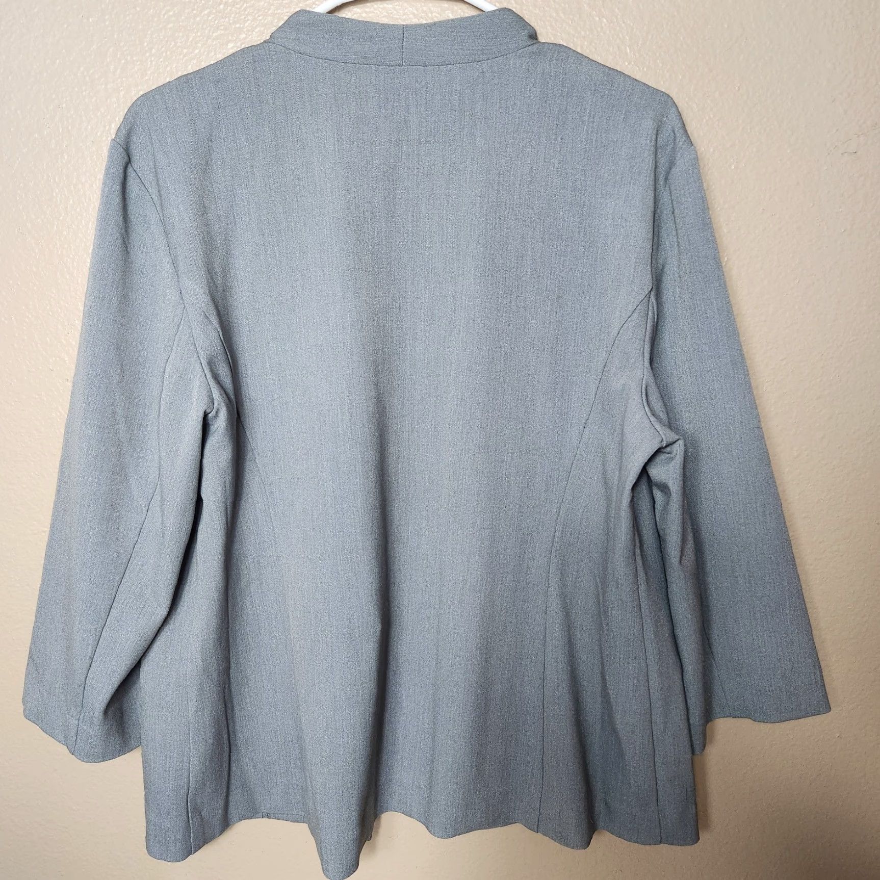 Vintage Maurices Womens Blazer Short Gray Open Front XL Medium | City Office Classic Size 40" / US 18 - 3 Thumbnail