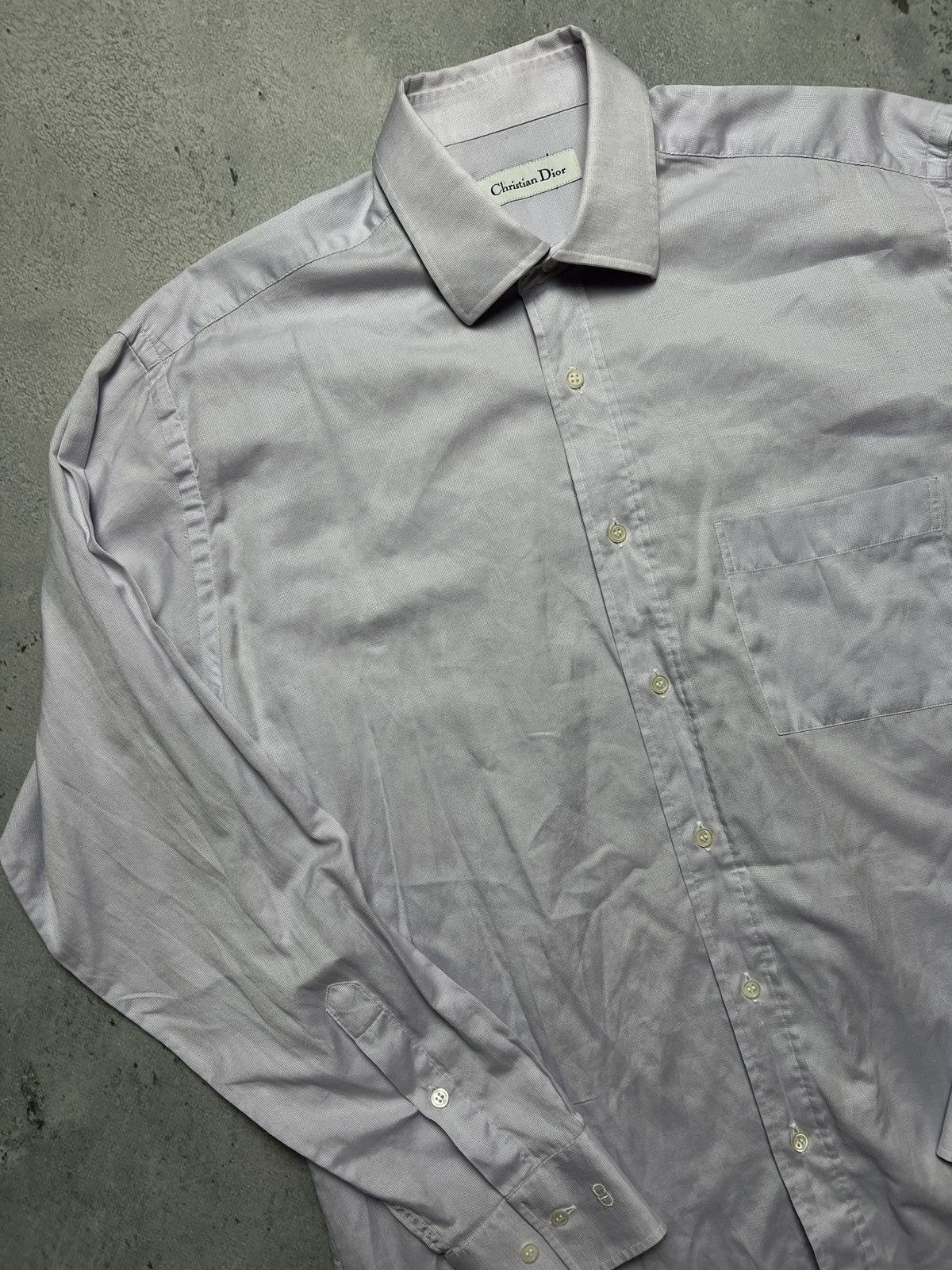 Dior Vintage 90s Christian Dior Italy Button Up Shirt Lux 15 1/2 Size US L / EU 52-54 / 3 - 4 Thumbnail