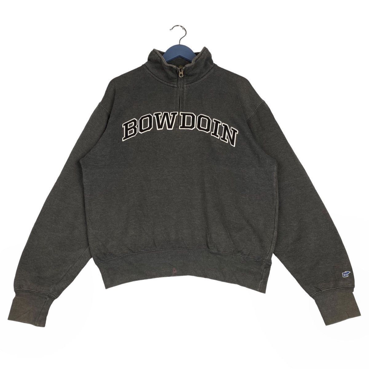 Vintage Vintage Blue 84 Quarter Zip Big Embroidered Bowdoin Size US S / EU 44-46 / 1 - 1 Thumbnail