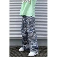 Japanese Brand VIBE Men Washable Tie Dyed Flared Baggy Jeans Size US 30 / EU 46 - 4 Thumbnail