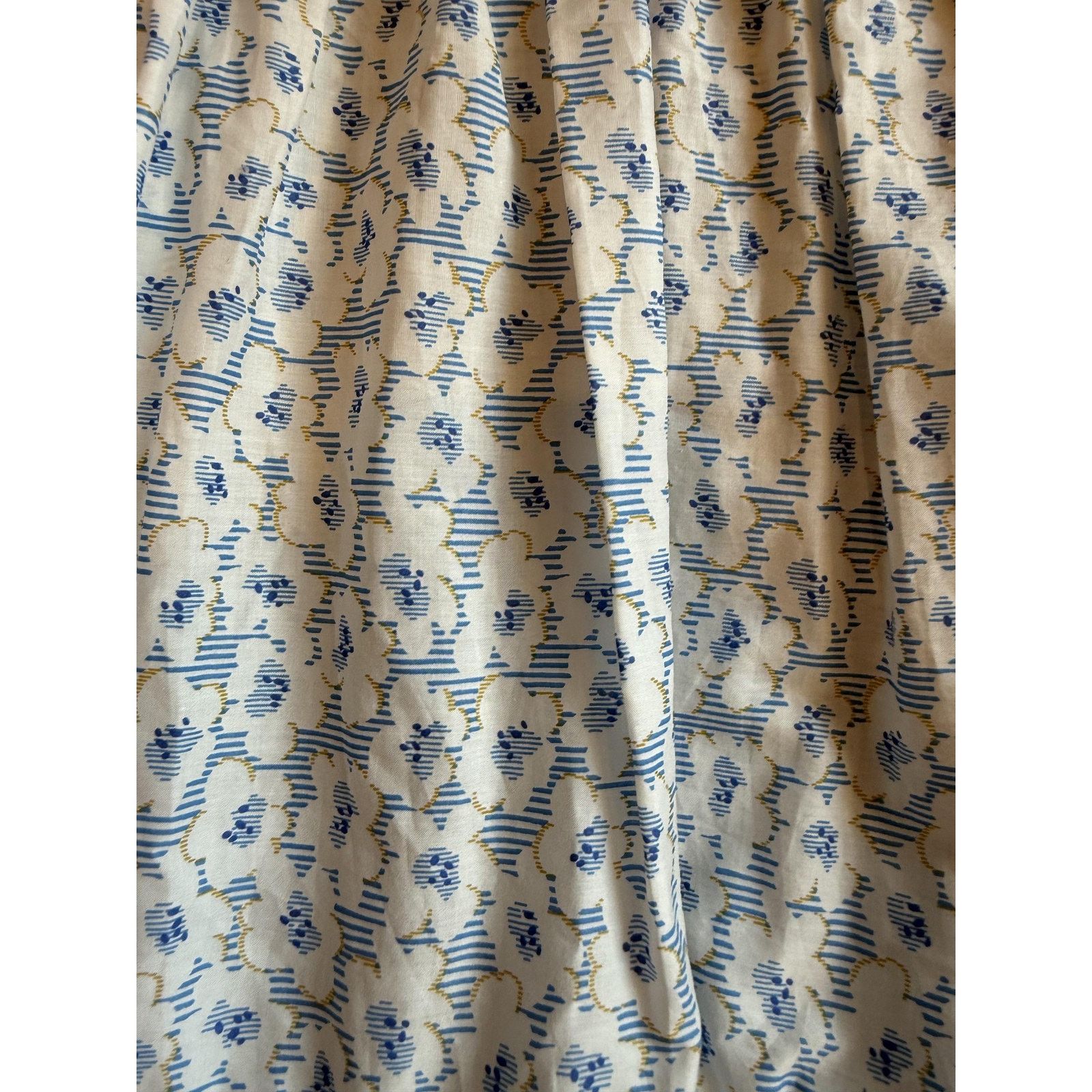 Other Tish Cox Dress Womens XXS White Blue Floral Ruffle Neck LS Size XXS / US 00 / IT 34 - 2 Thumbnail